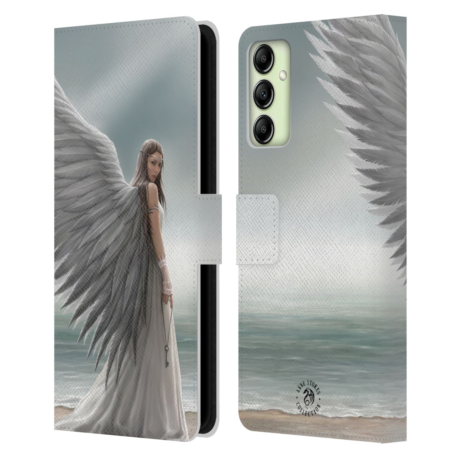 Pouzdro HEAD CASE na mobil Samsung Galaxy A14  fantasy - anděl na pláži