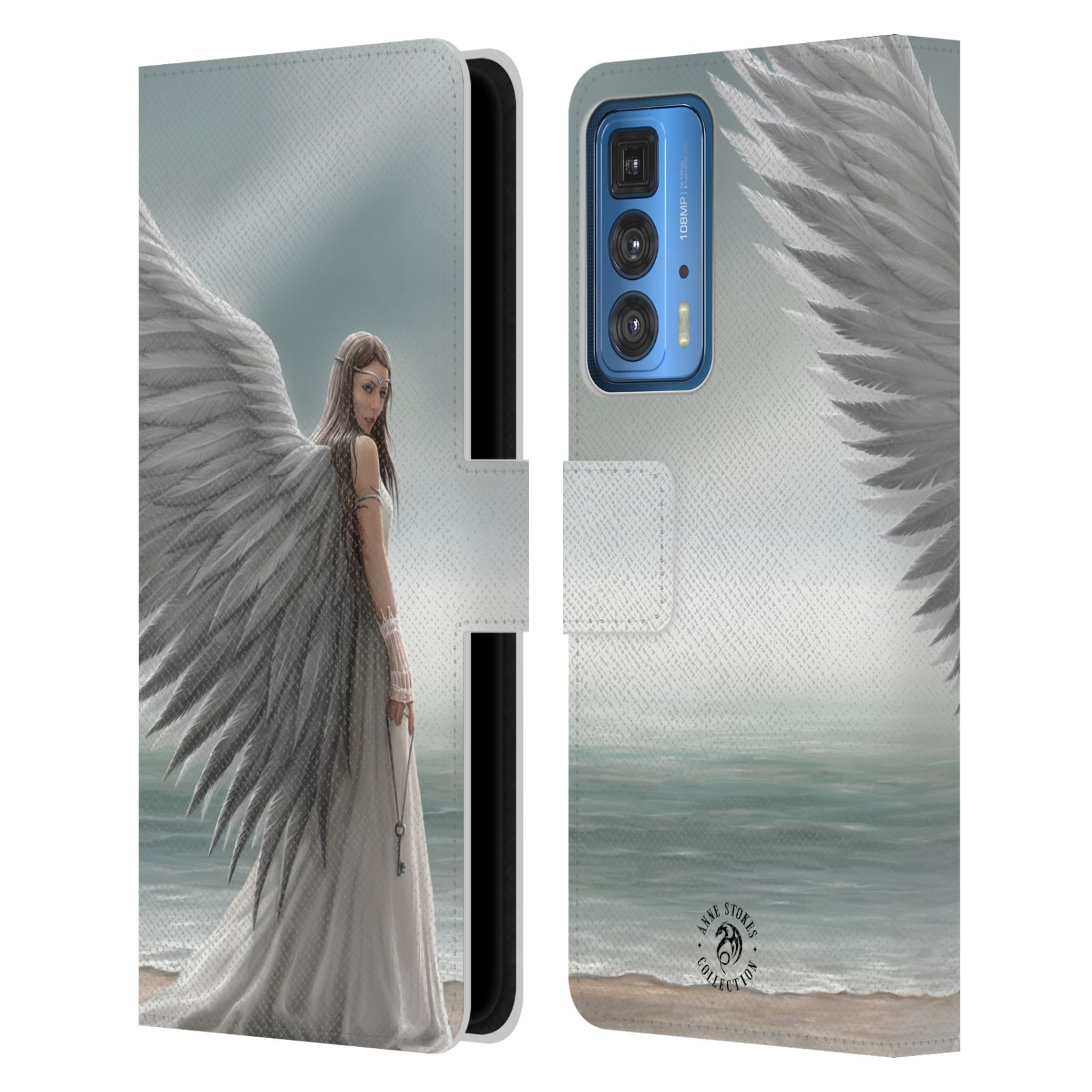 Pouzdro HEAD CASE na mobil Motorola EDGE 20 PRO  fantasy - anděl na pláži