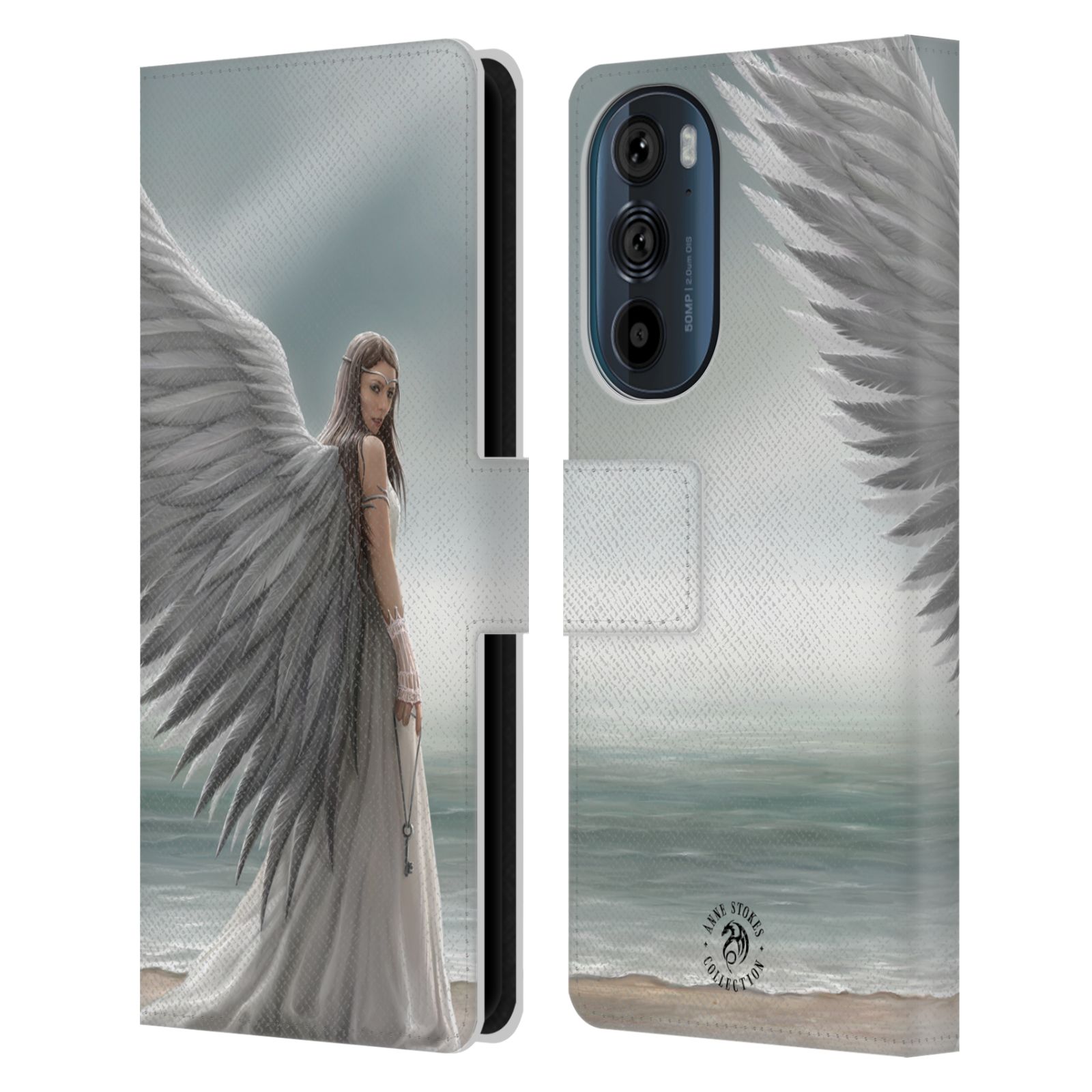 Pouzdro HEAD CASE na mobil Motorola EDGE 30  fantasy - anděl na pláži