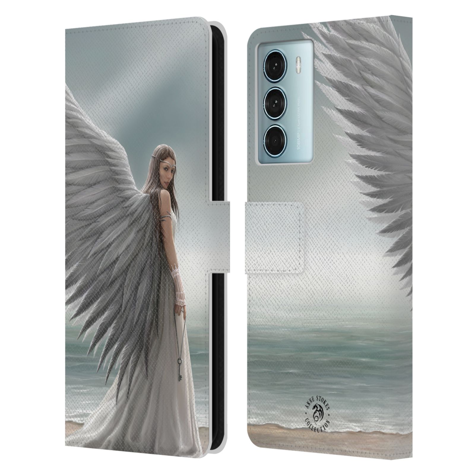 Pouzdro HEAD CASE na mobil Motorola Moto G200 5G  fantasy - anděl na pláži