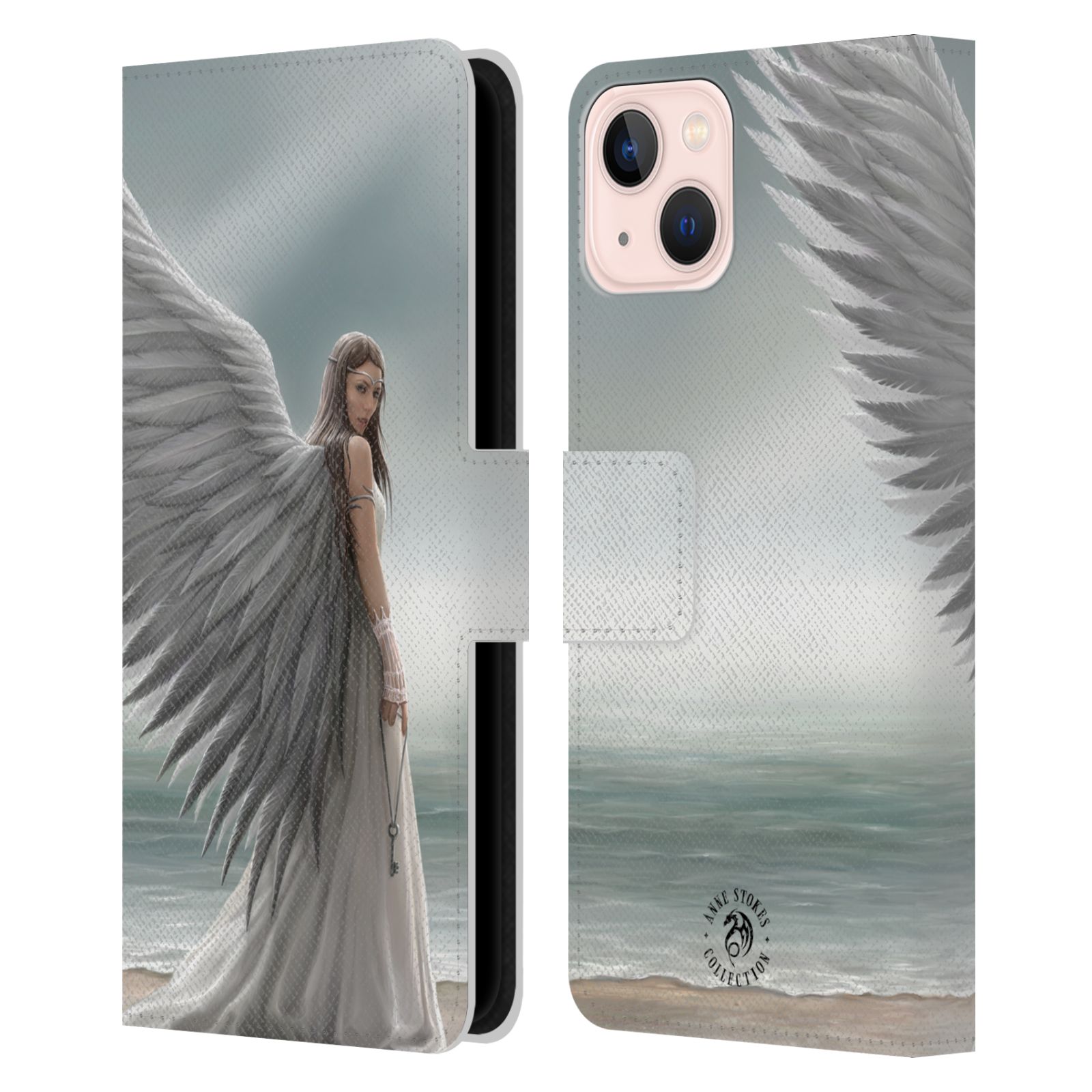 Pouzdro HEAD CASE na mobil Apple Iphone 13  fantasy - anděl na pláži
