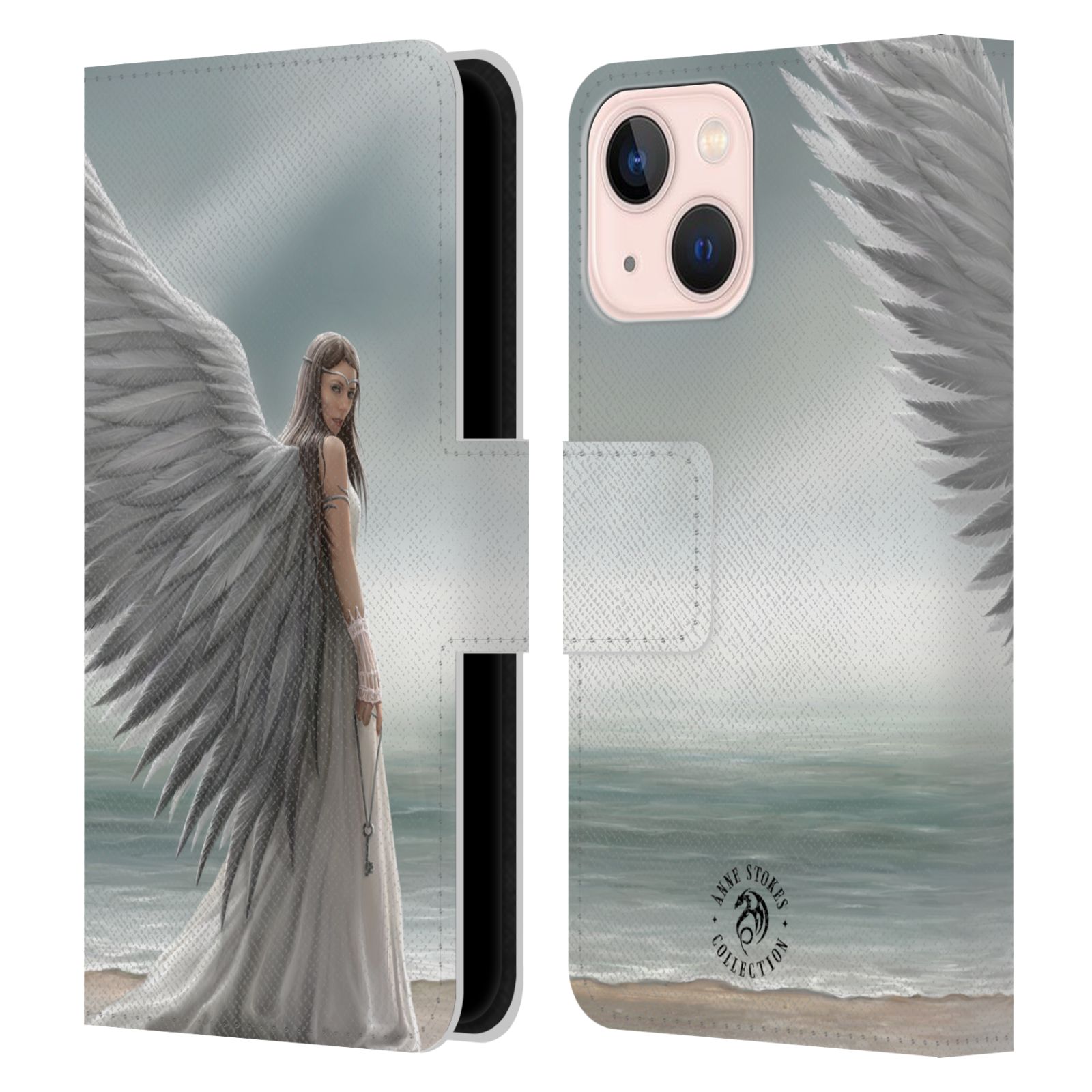 Pouzdro HEAD CASE na mobil Apple Iphone 13 MINI  fantasy - anděl na pláži