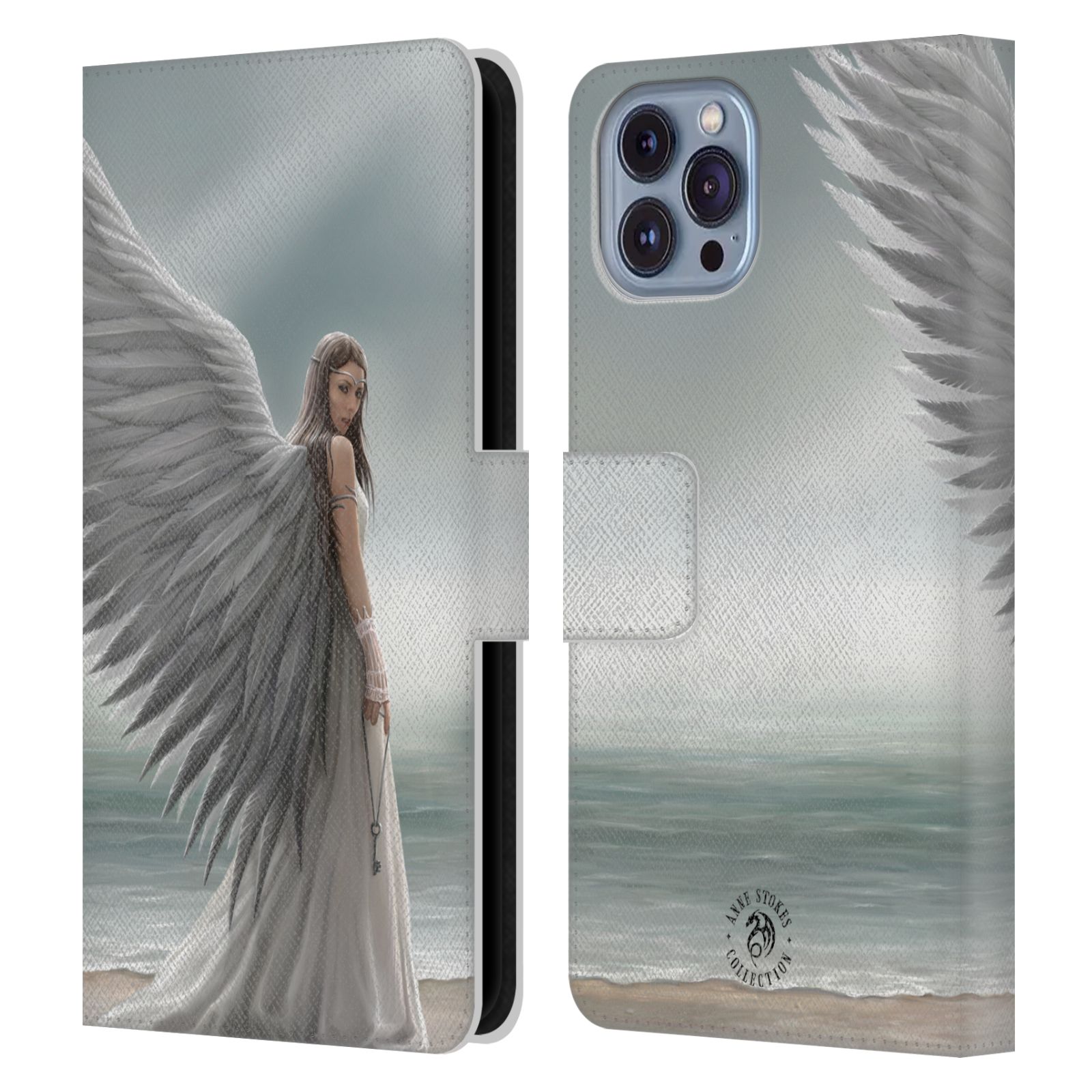 Pouzdro HEAD CASE na mobil Apple Iphone 14  fantasy - anděl na pláži