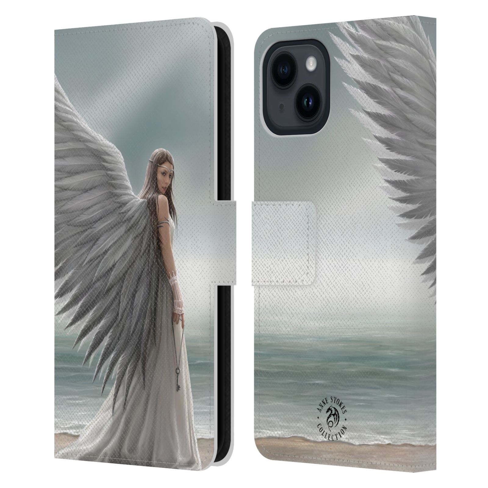 Pouzdro HEAD CASE na mobil Apple Iphone 15  fantasy - anděl na pláži