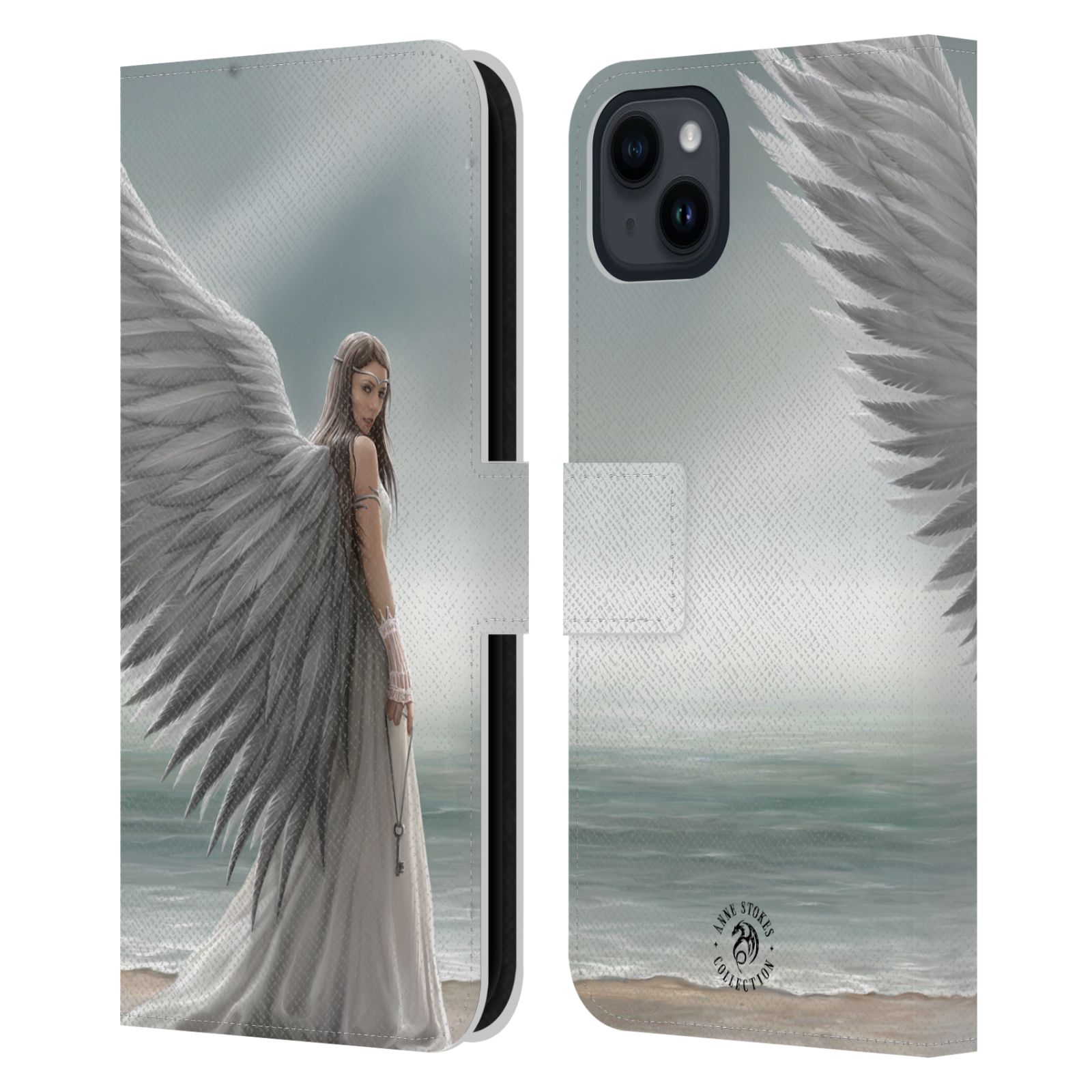 Pouzdro HEAD CASE na mobil Apple Iphone 15 PLUS  fantasy - anděl na pláži