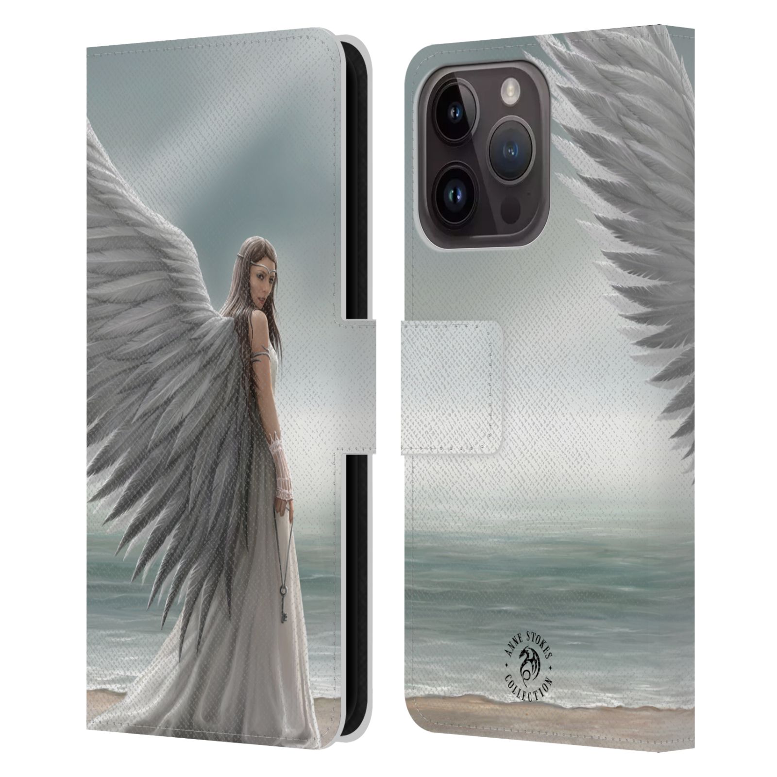 Pouzdro HEAD CASE na mobil Apple Iphone 15 PRO  fantasy - anděl na pláži
