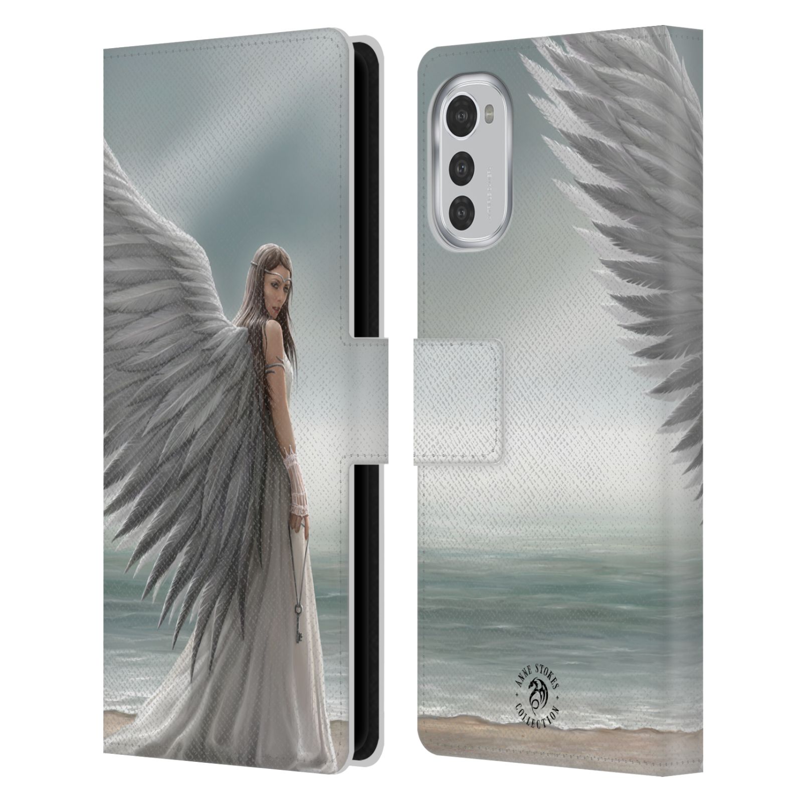 Pouzdro HEAD CASE na mobil Motorola Moto E32 / E32s  fantasy - anděl na pláži