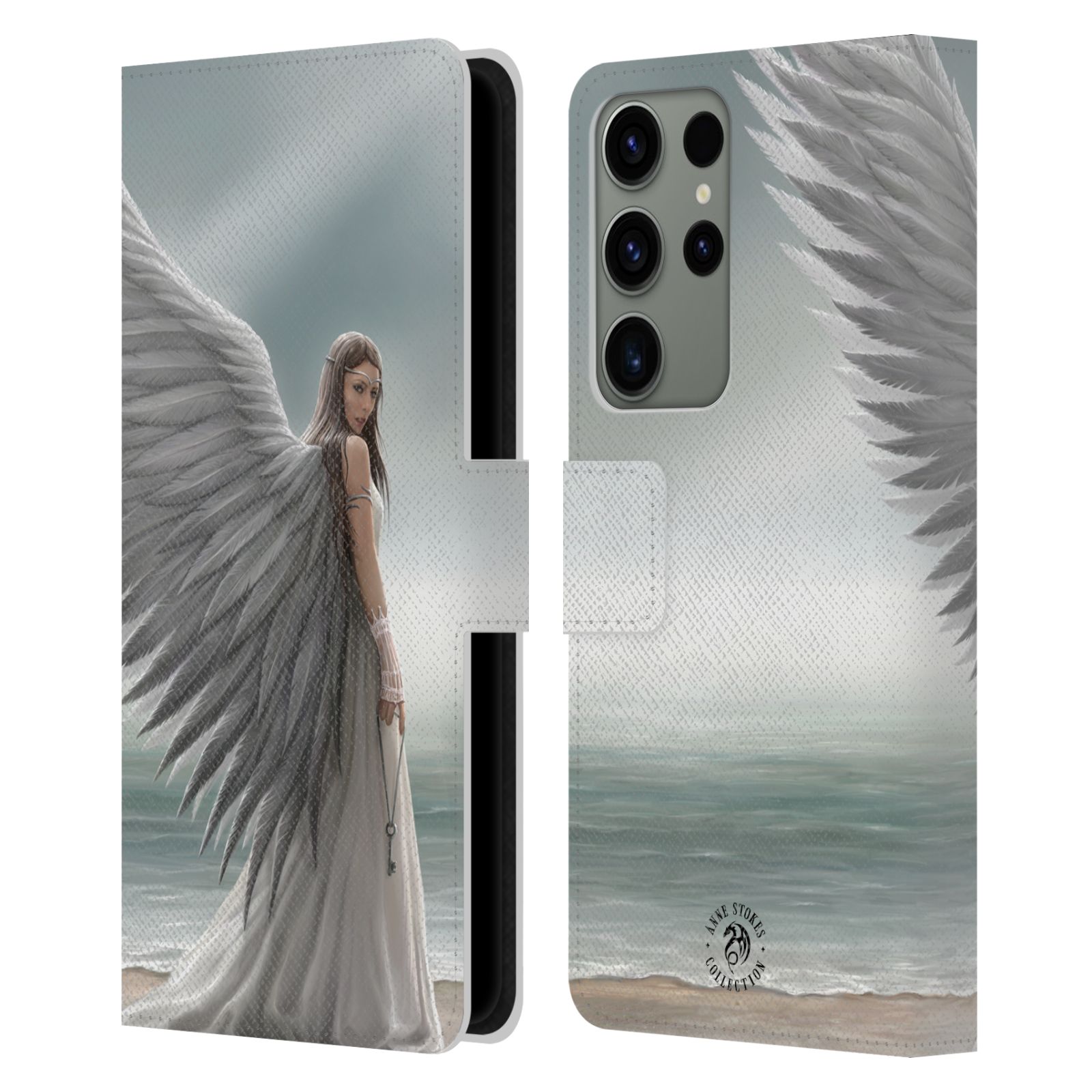 Pouzdro HEAD CASE na mobil Samsung Galaxy S23 ULTRA  fantasy - anděl na pláži