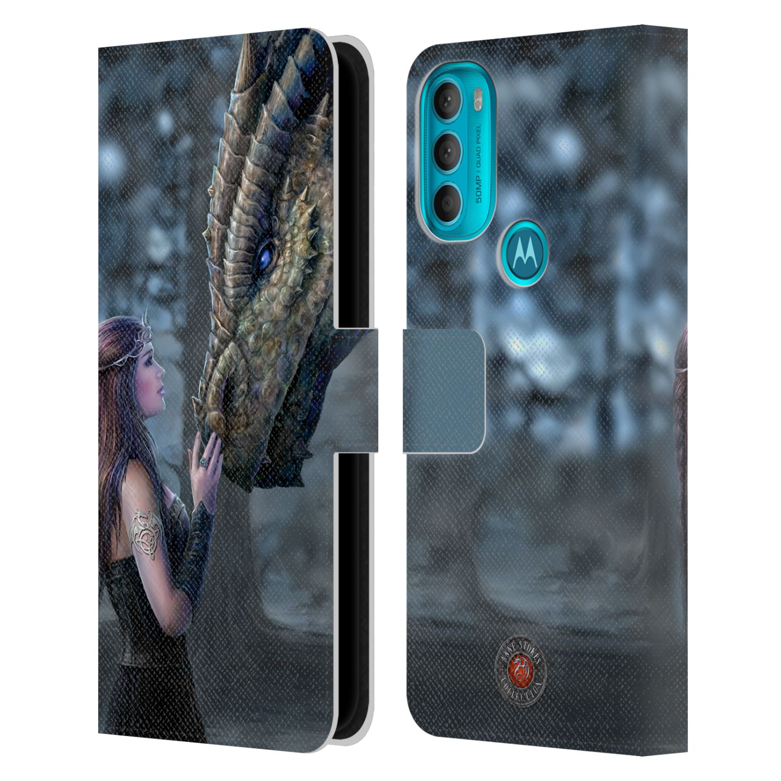 Pouzdro HEAD CASE na mobil Motorola Moto G71 5G  fantasy - žena dračí pohled