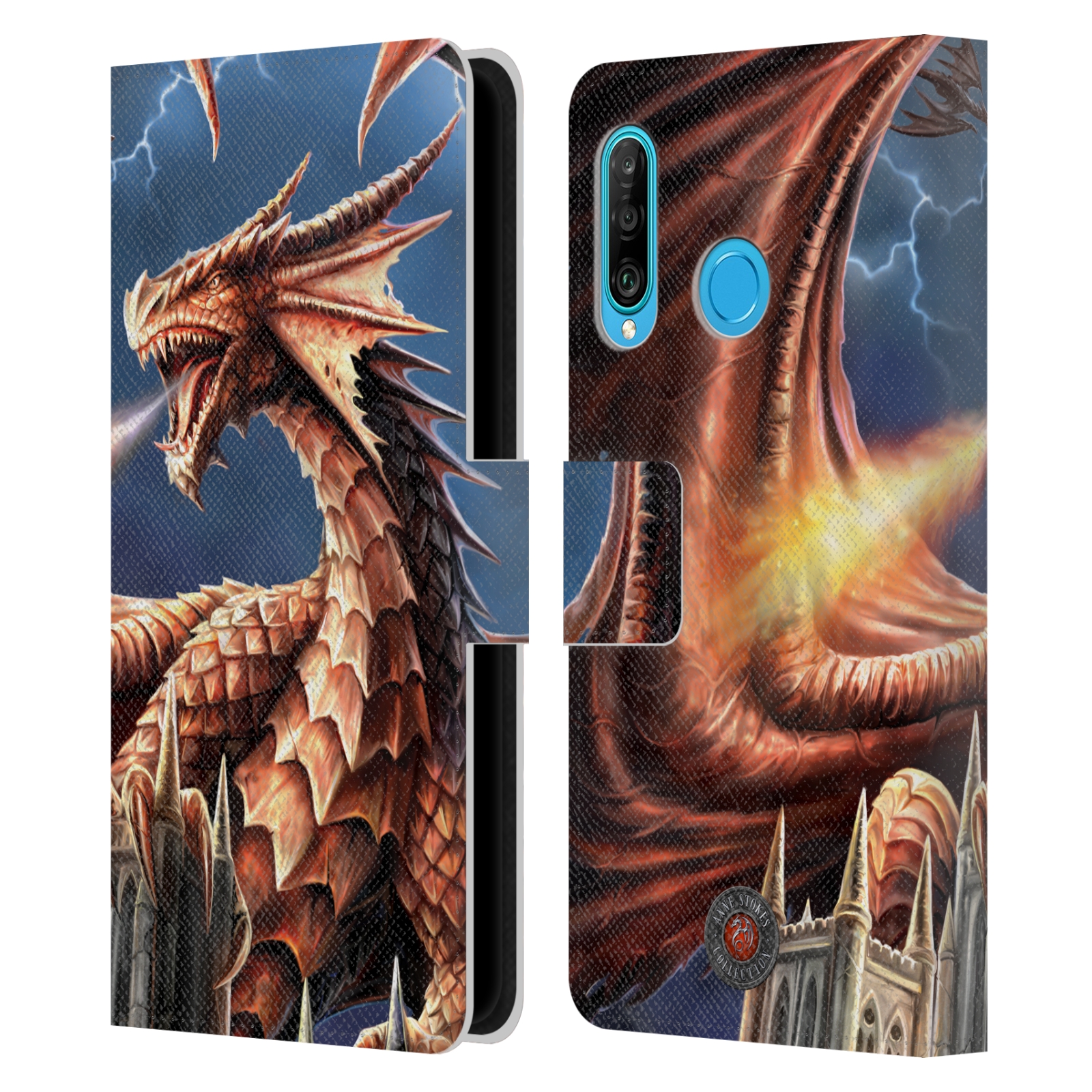 Pouzdro HEAD CASE pro mobil Huawei P30 LITE - Anne Stokes - Rozzuřený drak