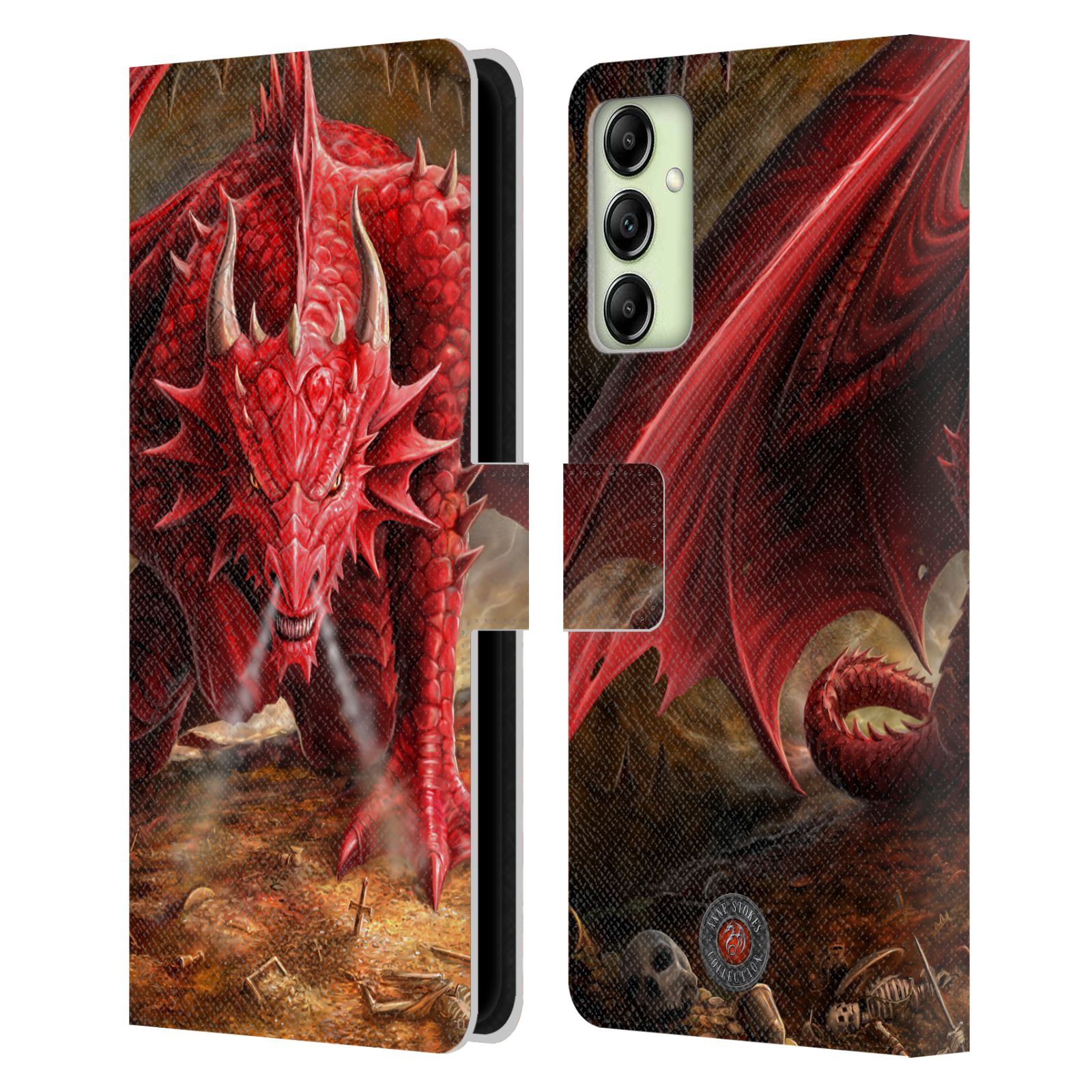 Pouzdro HEAD CASE na mobil Samsung Galaxy A14  fantasy - červený drak
