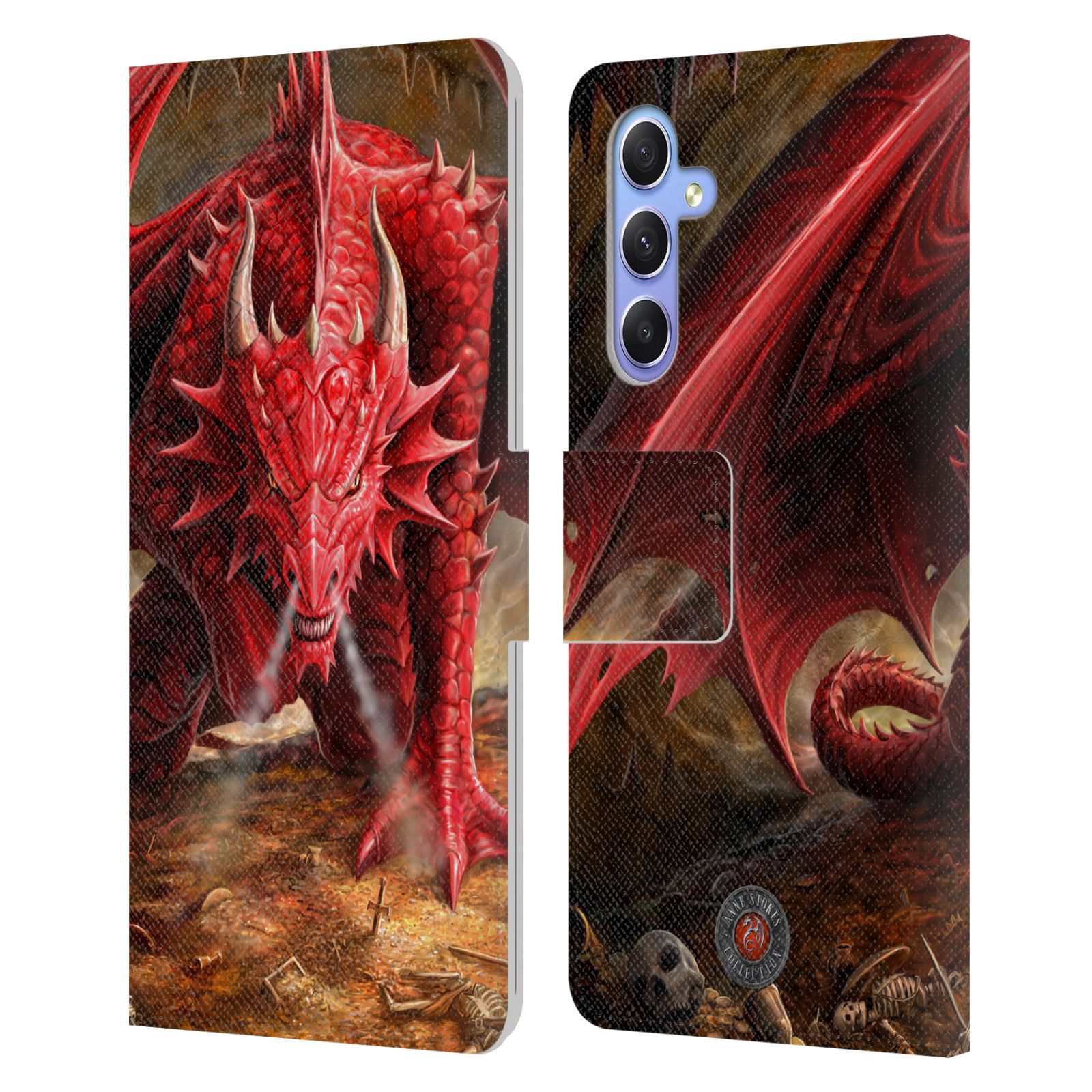 Pouzdro HEAD CASE na mobil Samsung Galaxy A34 5G  fantasy - červený drak