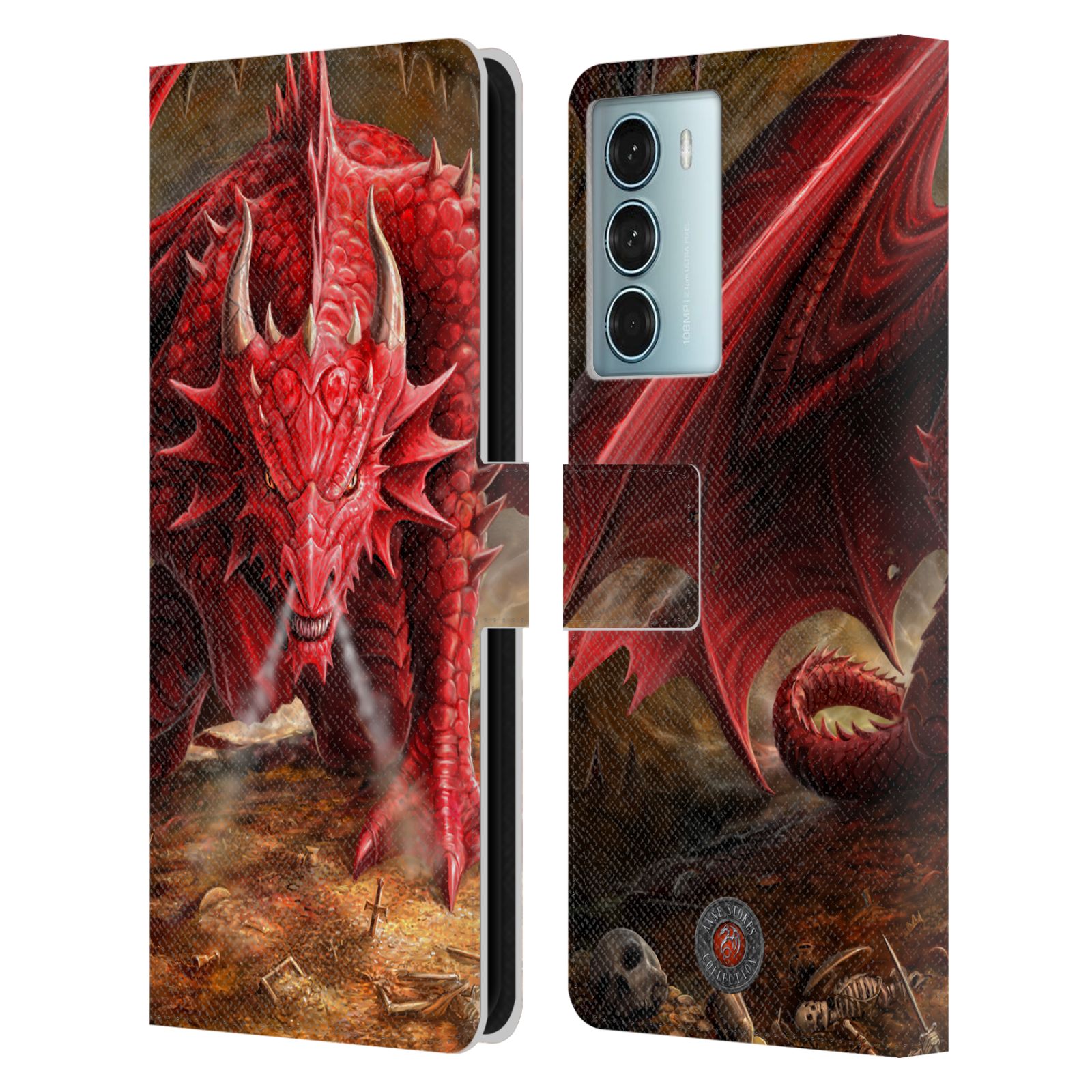 Pouzdro HEAD CASE na mobil Motorola Moto G200 5G  fantasy - červený drak