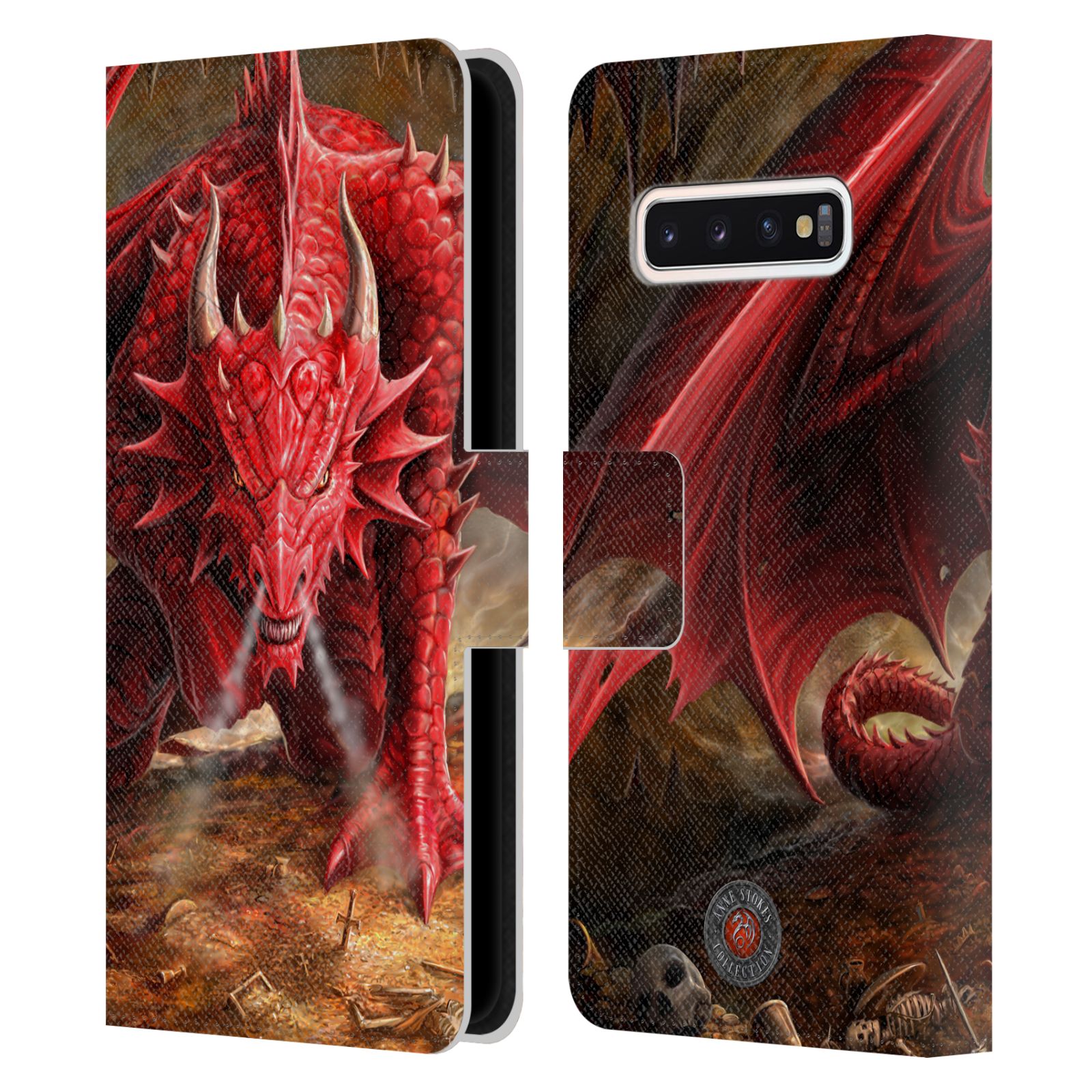 Pouzdro HEAD CASE na mobil Samsung Galaxy S10  fantasy - červený drak