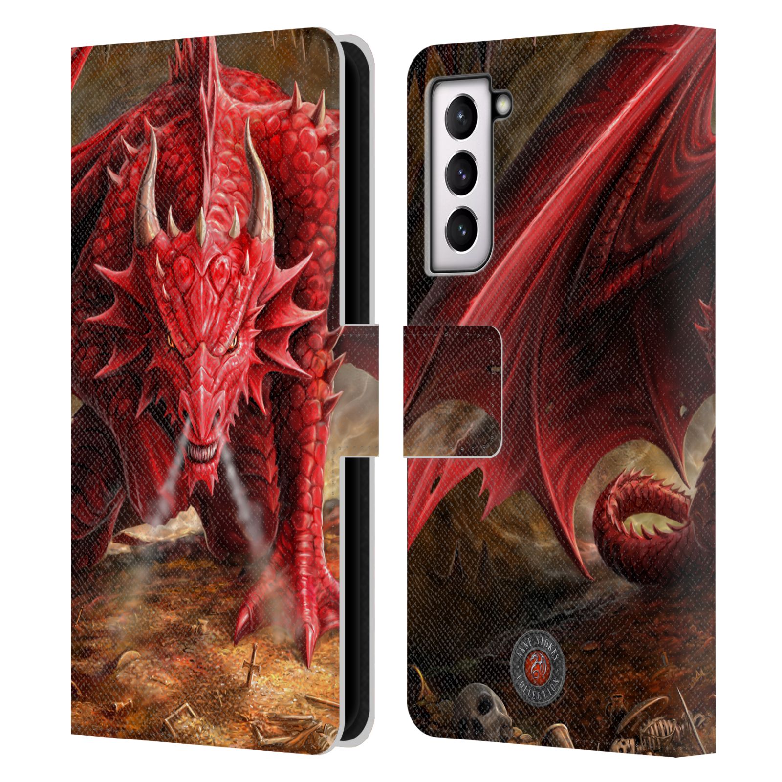 Pouzdro HEAD CASE na mobil Samsung Galaxy S21 / S21 5G  fantasy - červený drak