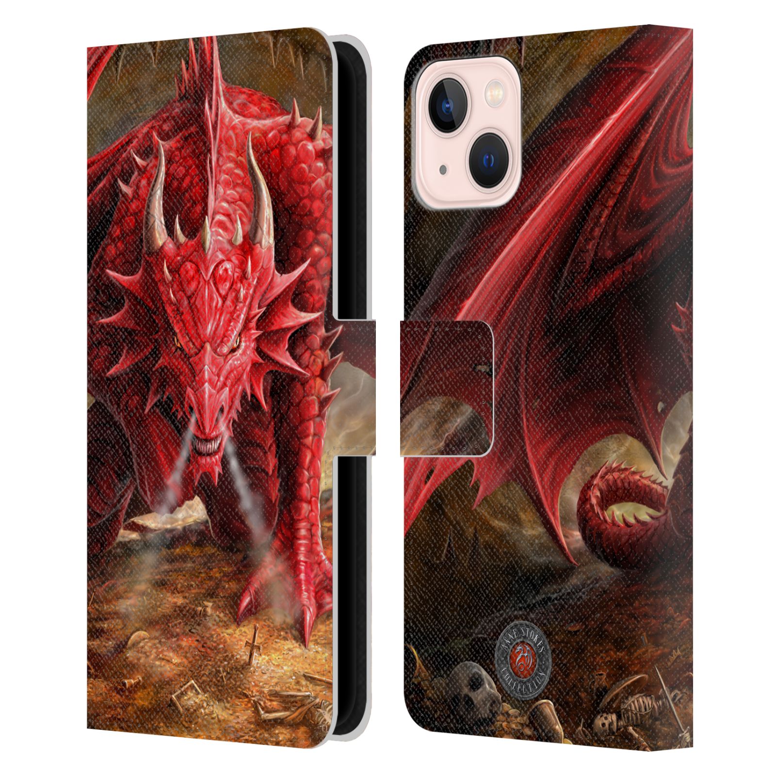 Pouzdro HEAD CASE na mobil Apple Iphone 13  fantasy - červený drak