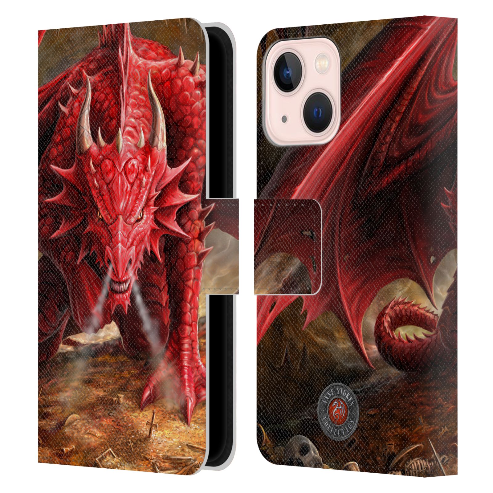 Pouzdro HEAD CASE na mobil Apple Iphone 13 MINI  fantasy - červený drak