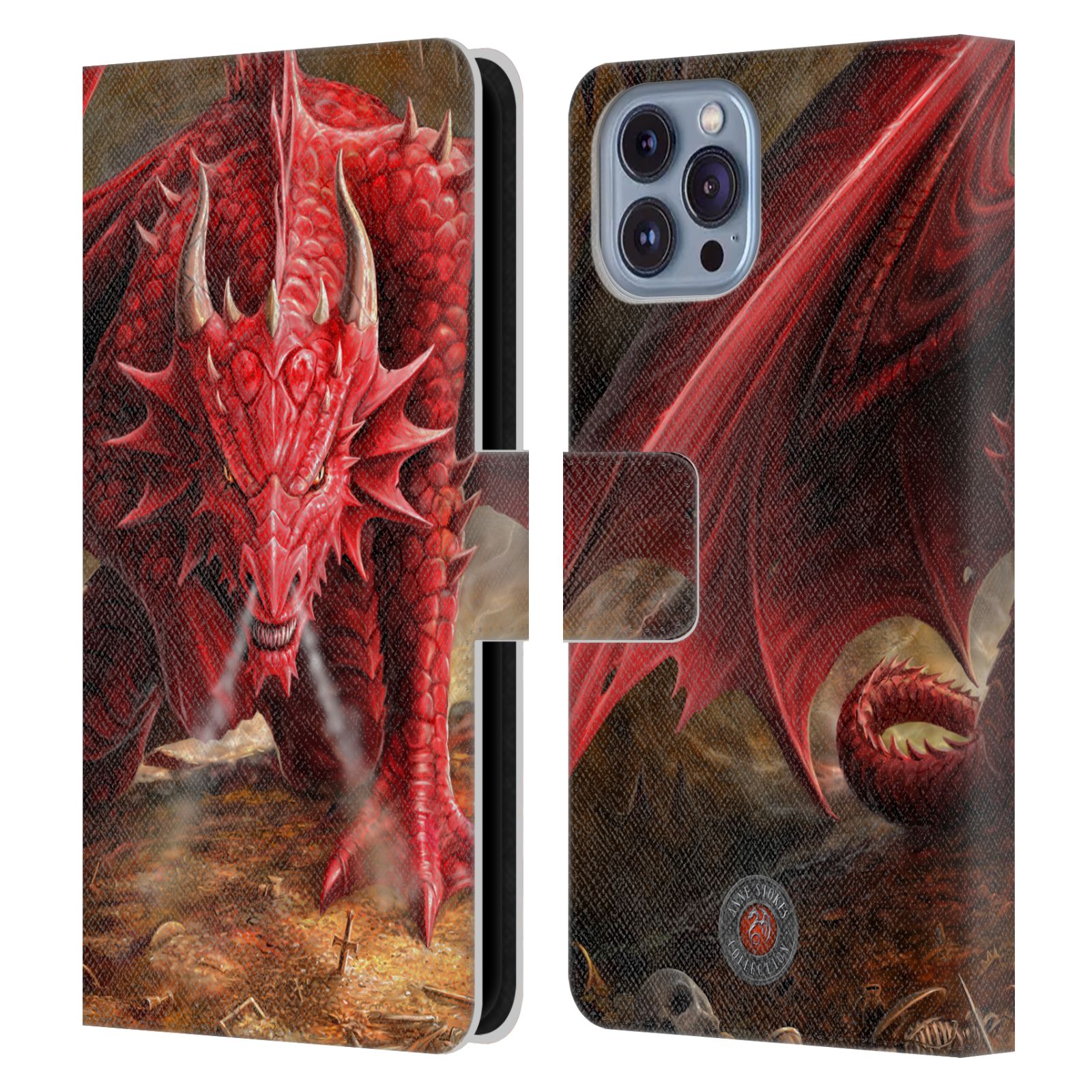 Pouzdro HEAD CASE na mobil Apple Iphone 14  fantasy - červený drak