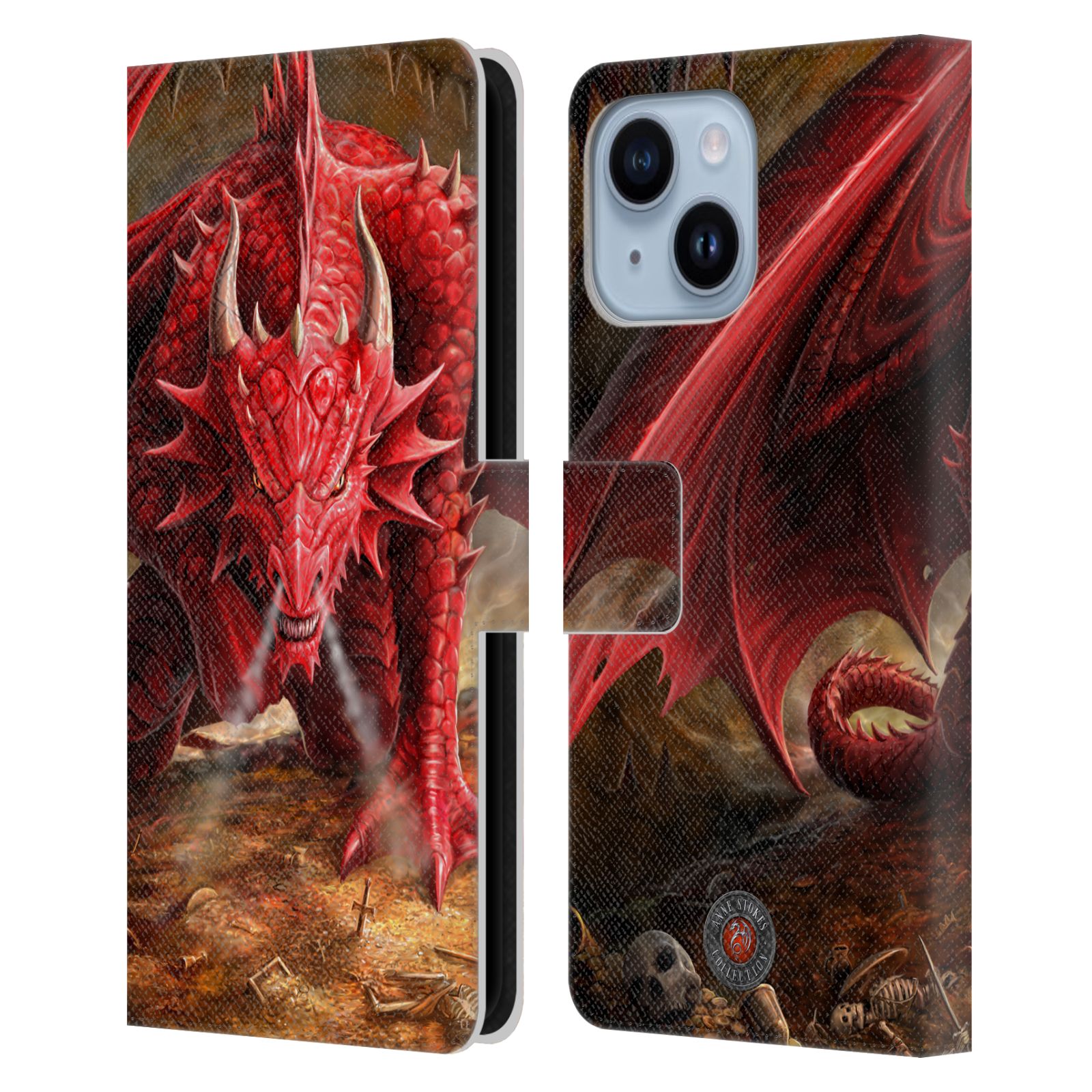 Pouzdro HEAD CASE na mobil Apple Iphone 14 PLUS  fantasy - červený drak