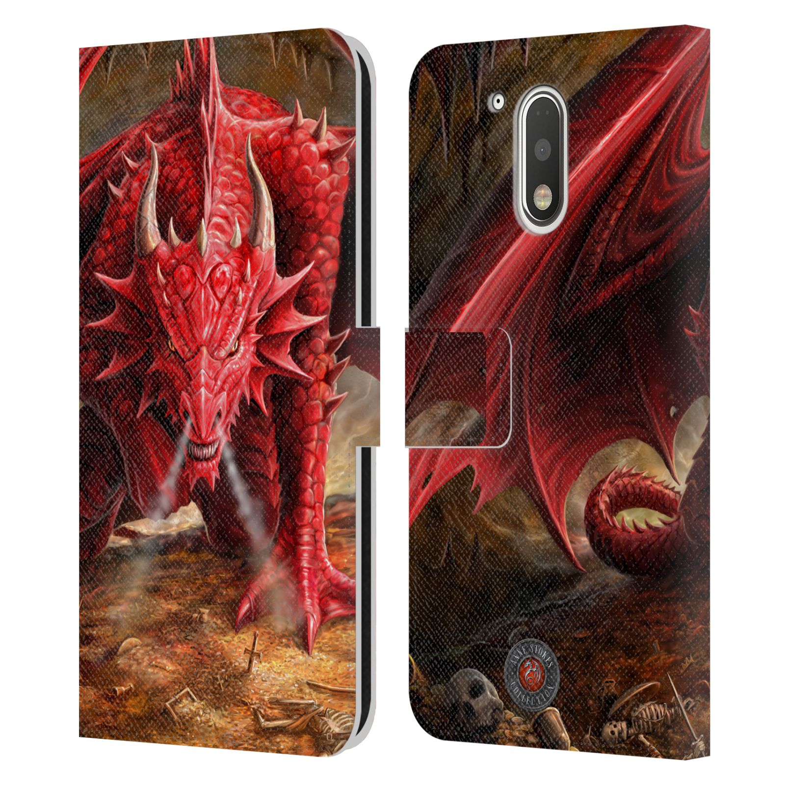 Pouzdro HEAD CASE na mobil Motorola Moto G41  fantasy - červený drak