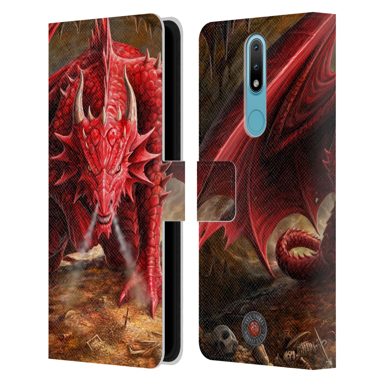 Pouzdro HEAD CASE na mobil Nokia 2.4  fantasy - červený drak