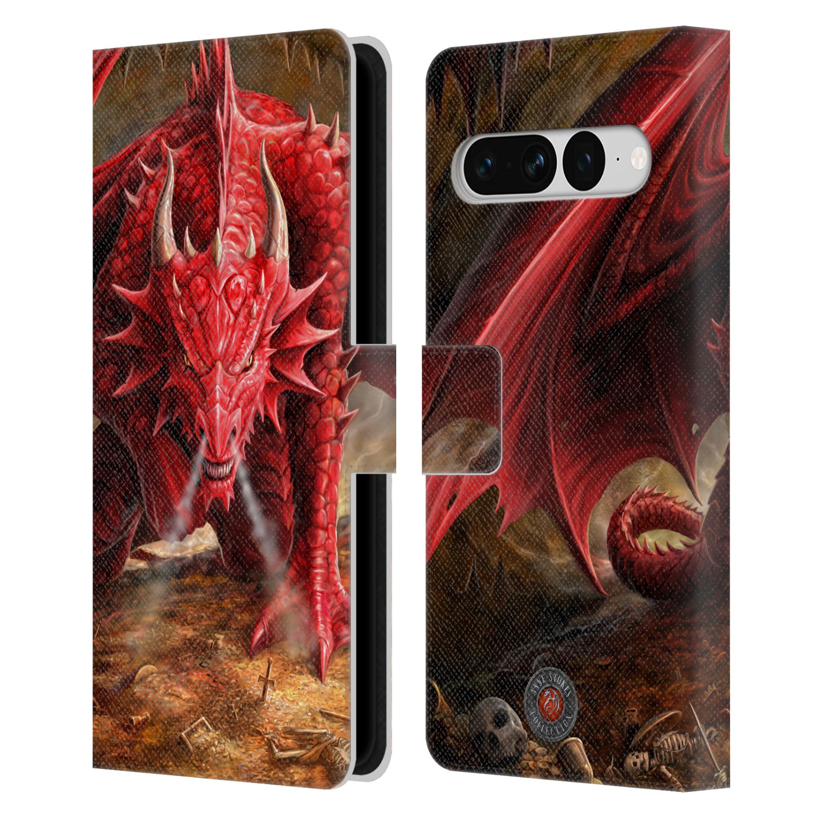Pouzdro HEAD CASE na mobil Google Pixel 7 PRO  fantasy - červený drak