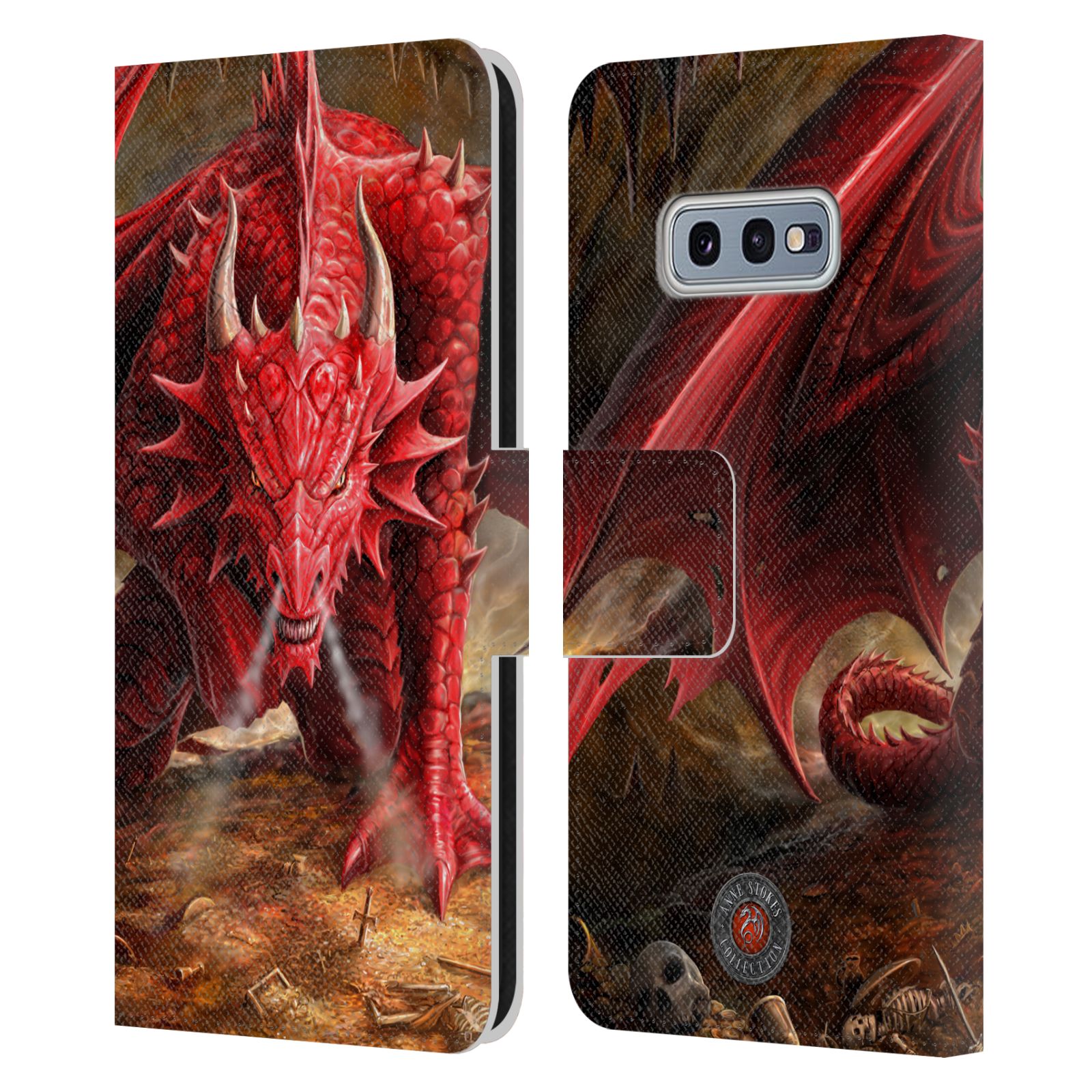 Pouzdro HEAD CASE na mobil Samsung Galaxy S10e  fantasy - červený drak