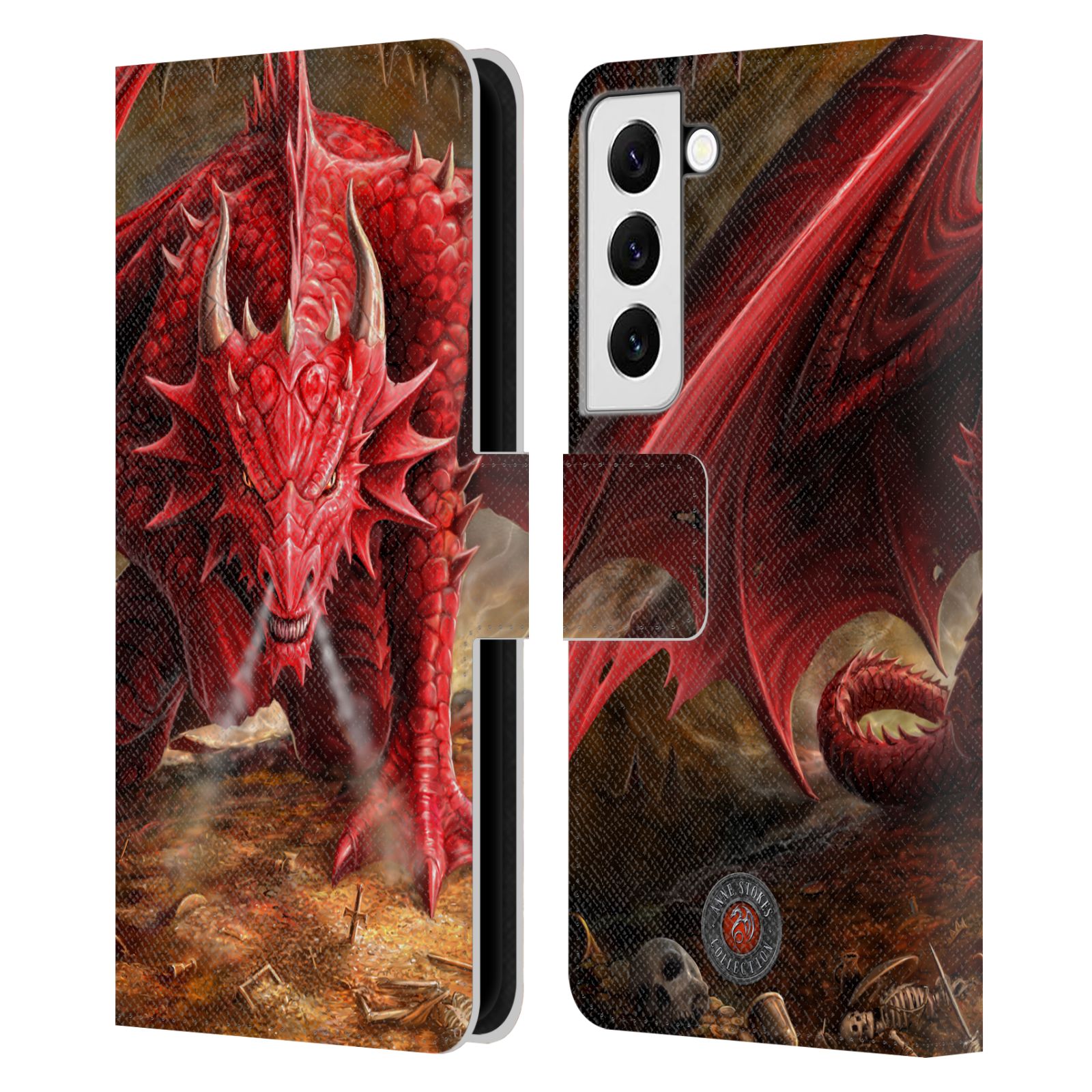 Pouzdro HEAD CASE na mobil Samsung Galaxy S22 / S22 5G  fantasy - červený drak