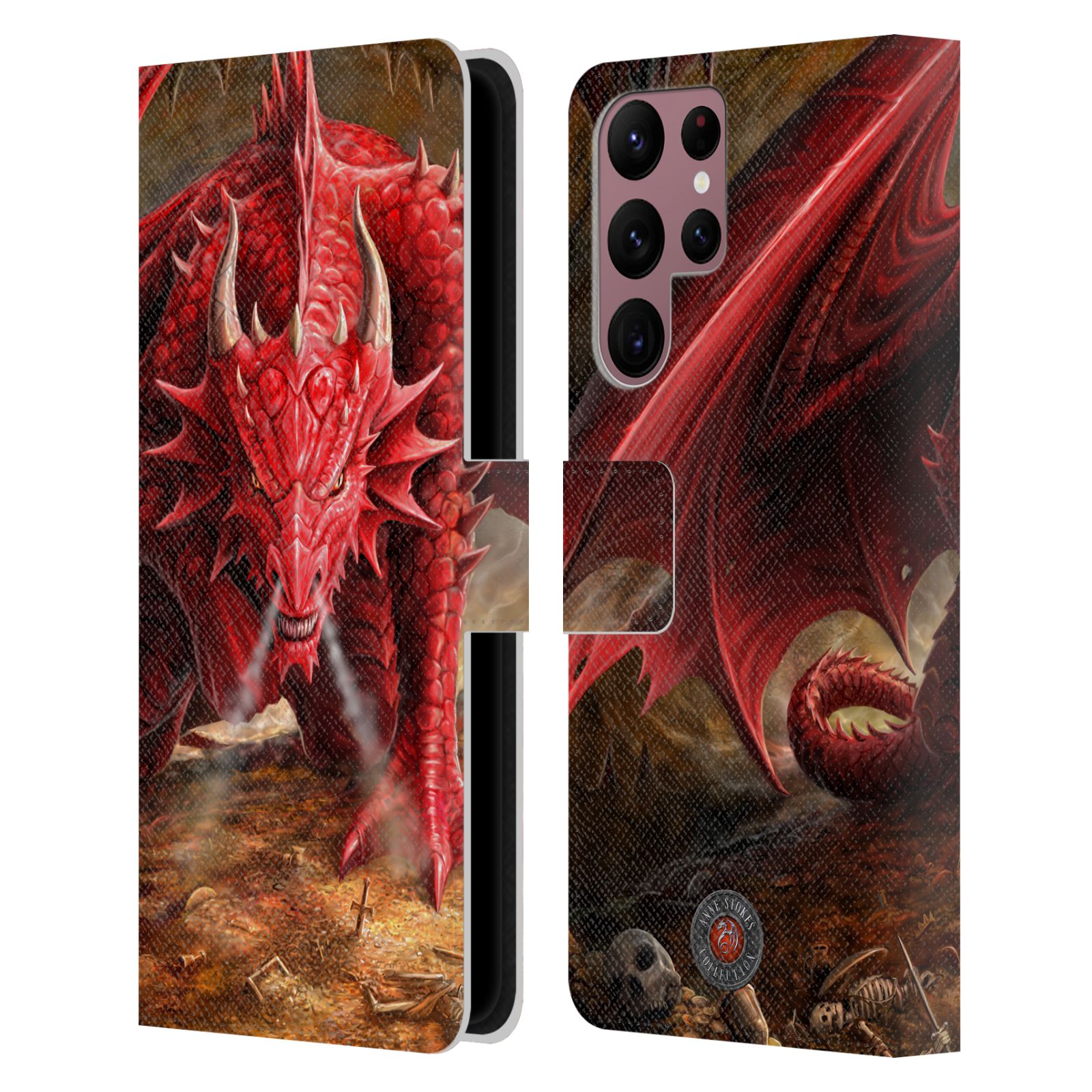 Pouzdro HEAD CASE na mobil Samsung Galaxy S22 ULTRA 5G  fantasy - červený drak