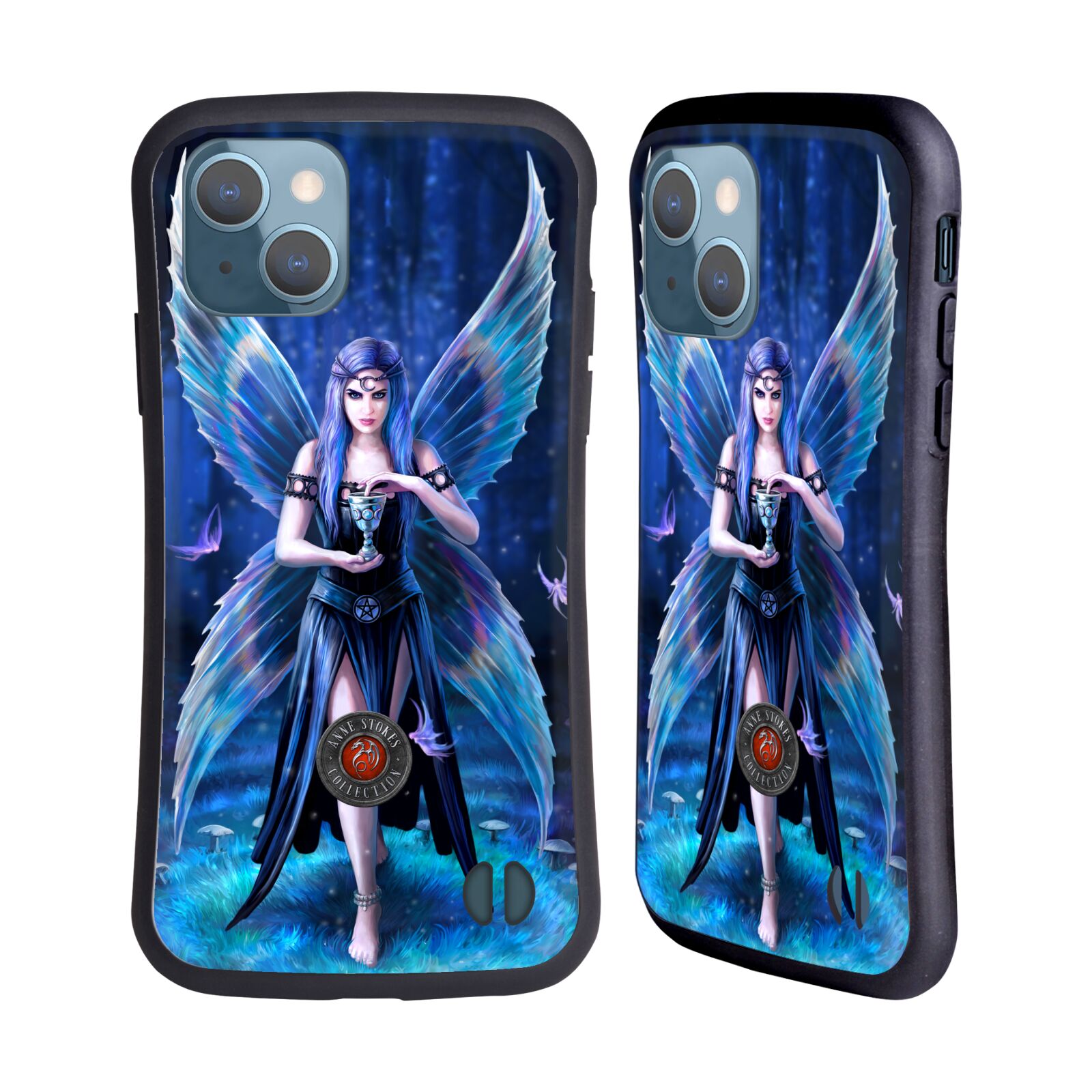 Odolný zadní obal pro mobil Apple iPhone 13 - HEAD CASE - Anne Stokes - Motýlí křídla lesní žena