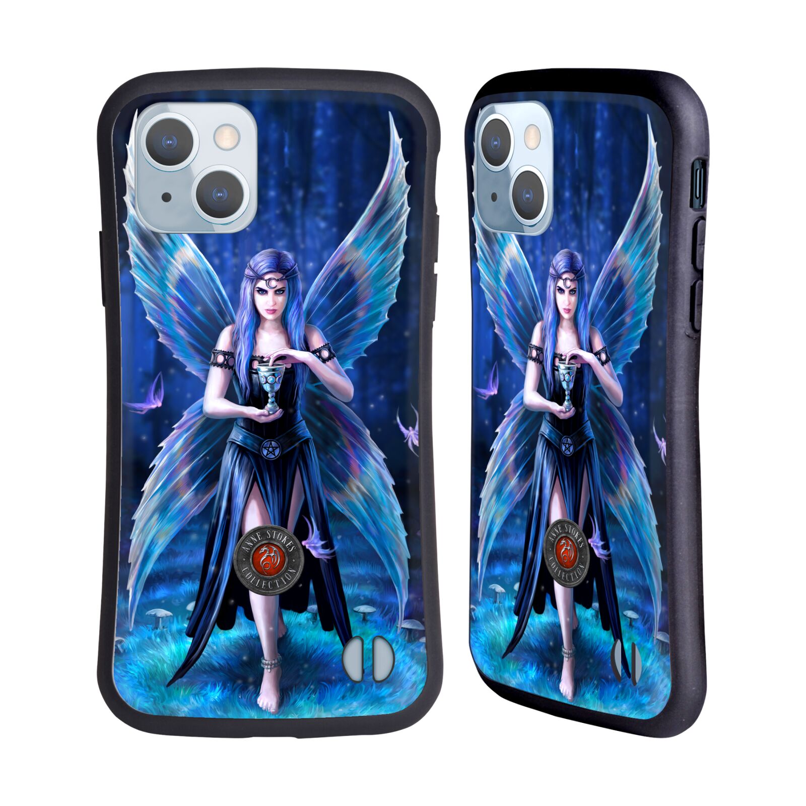 Odolný zadní obal pro mobil Apple iPhone 14 - HEAD CASE - Anne Stokes - Motýlí křídla lesní žena
