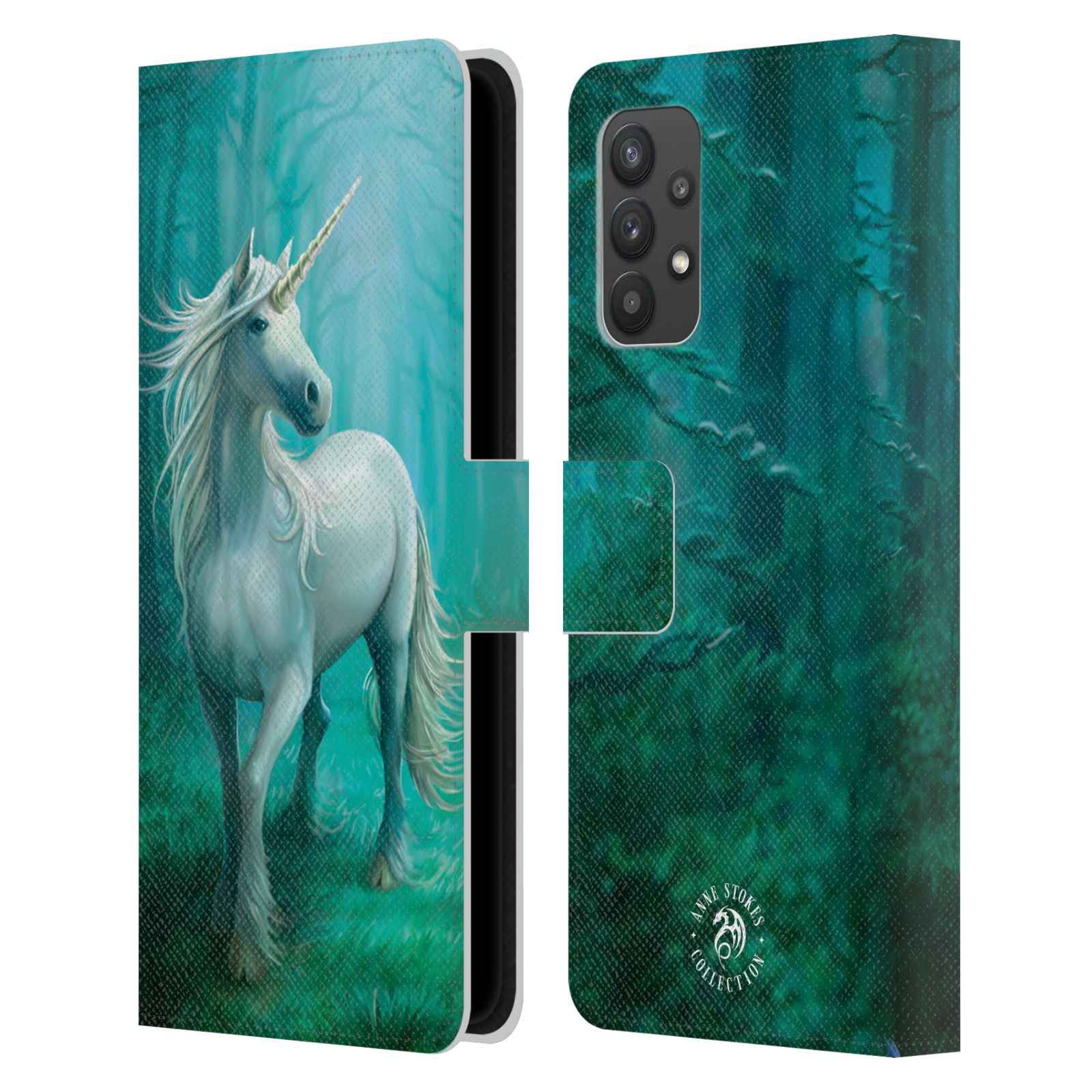 Pouzdro pro mobil Samsung Galaxy A32 5G - HEAD CASE - Anne Stokes - fantasy - jednorožec zelený les