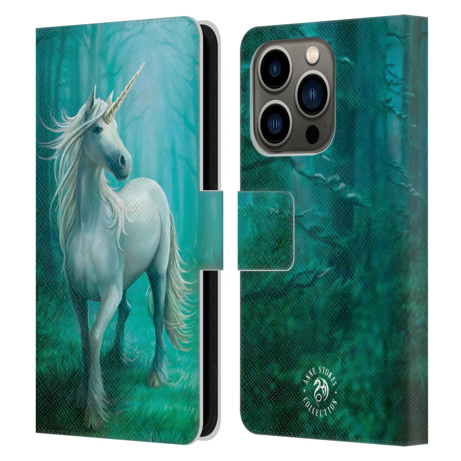 Pouzdro HEAD CASE na mobil Apple Iphone 14 PRO  fantasy - jednorožec v lese