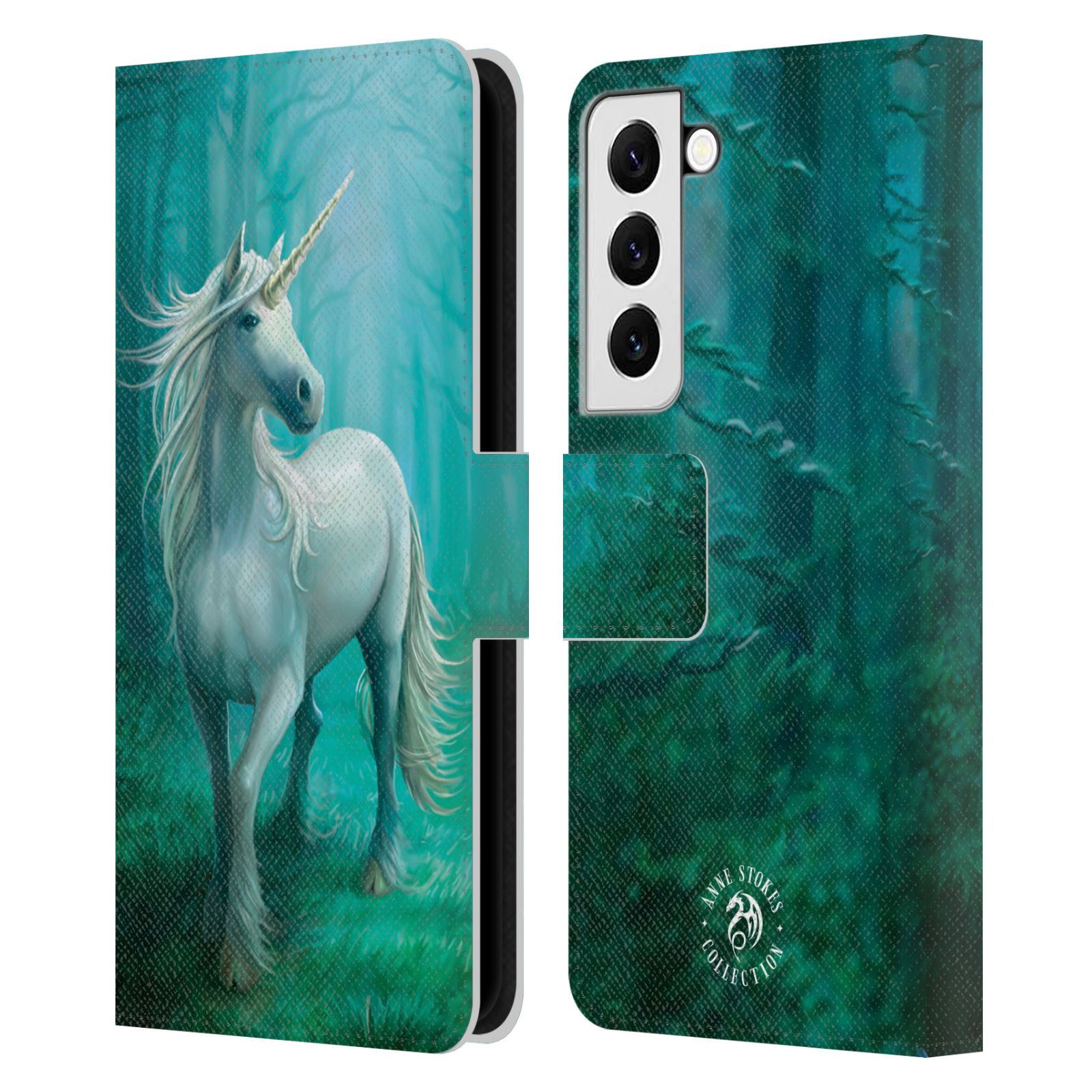 Pouzdro HEAD CASE na mobil Samsung Galaxy S22 / S22 5G  fantasy - jednorožec v lese