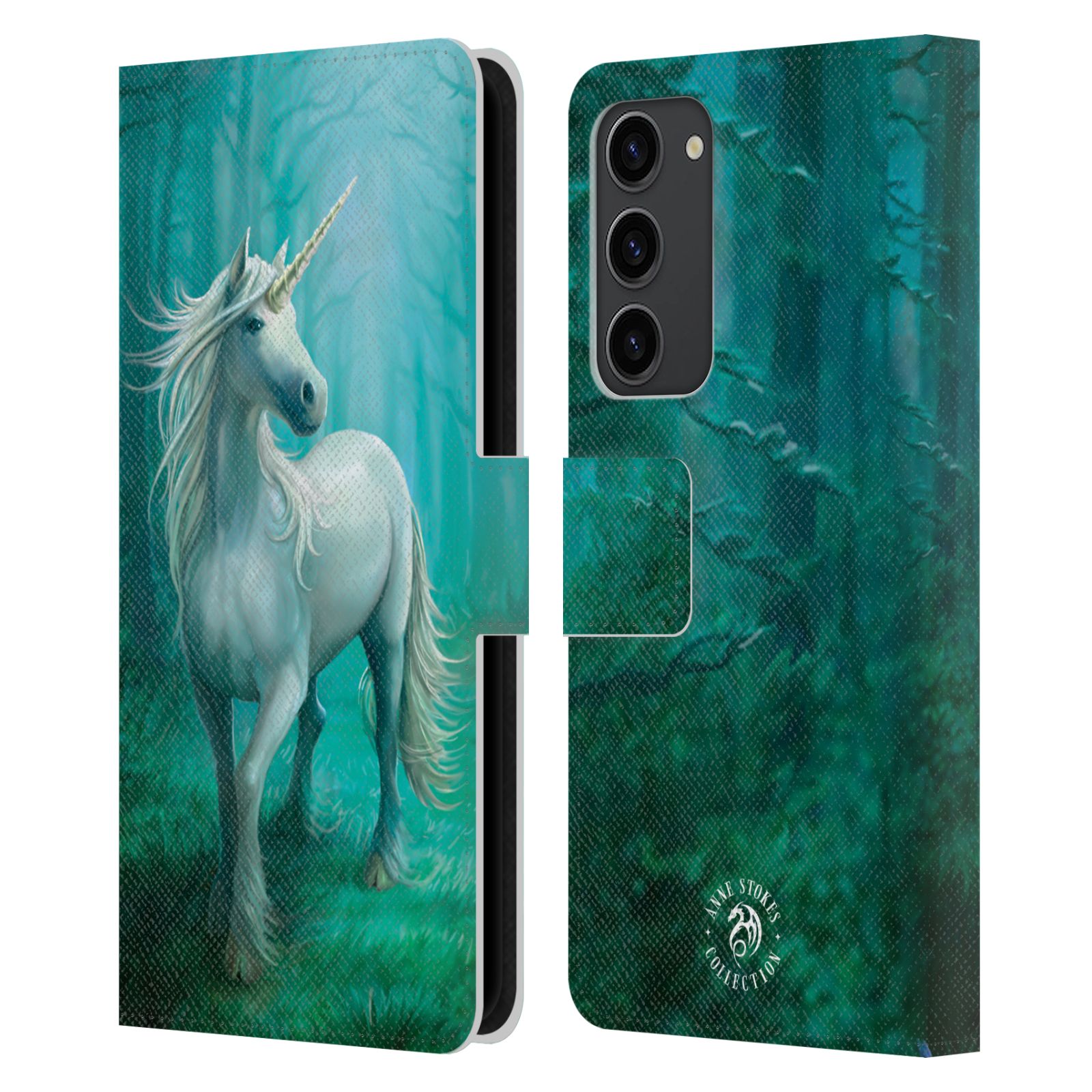 Pouzdro HEAD CASE na mobil Samsung Galaxy S23+  fantasy - jednorožec v lese