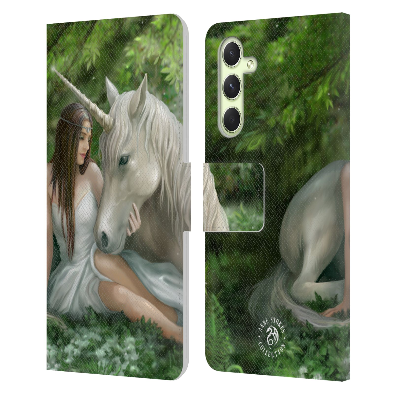 Pouzdro na mobil Samsung Galaxy A54 5G - HEAD CASE - Anne Stokes - Jednorožec s princeznou