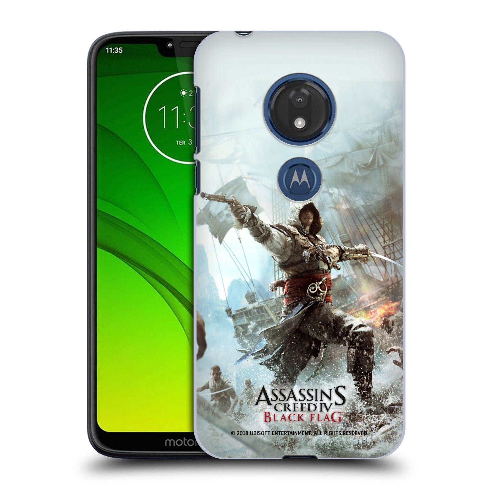 Pouzdro na mobil Motorola Moto G7 Play - HEAD CASE - Assasins Creed Black Flag - Edward v boji