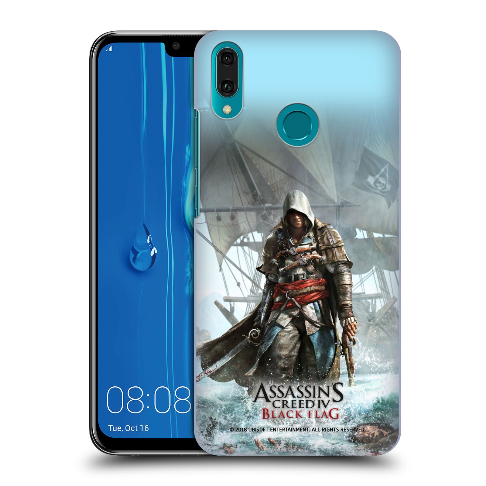 Pouzdro na mobil Huawei Y9 2019 - HEAD CASE - Assasins Creed Black Flag - Edward na pobřeží