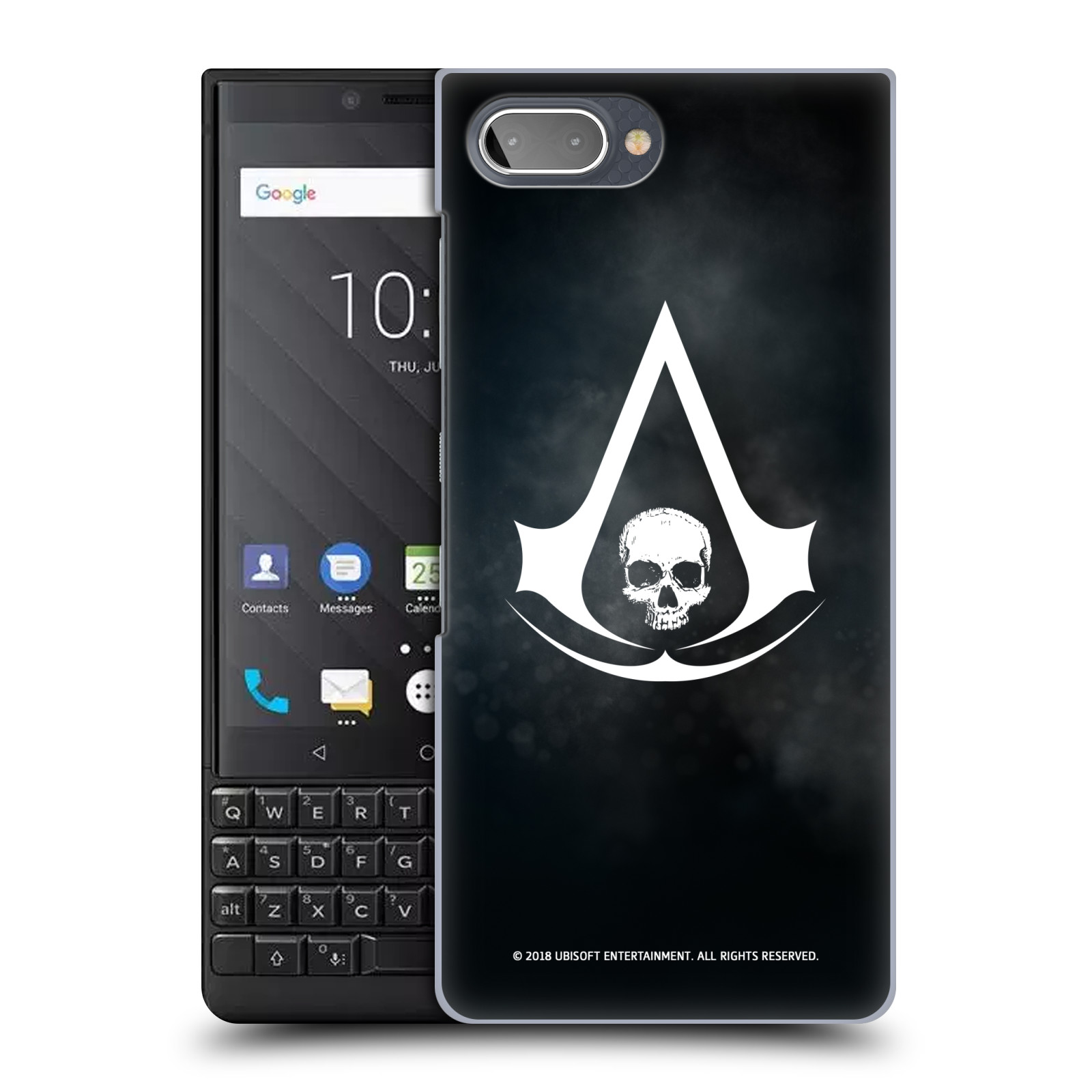 Pouzdro na mobil Blackberry KEY 2 - HEAD CASE - Assasins Creed Black Flag - Velký znak