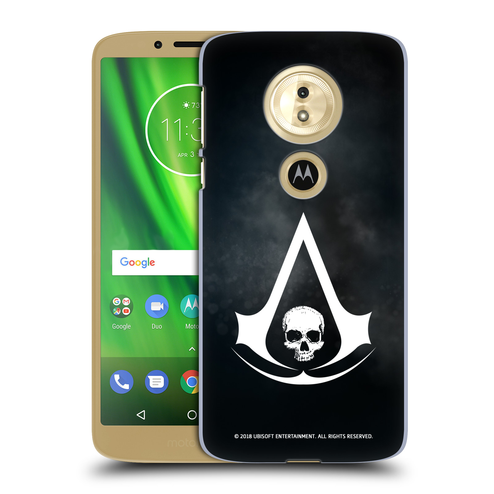 Pouzdro na mobil Motorola Moto E5 - HEAD CASE - Assasins Creed Black Flag - Velký znak