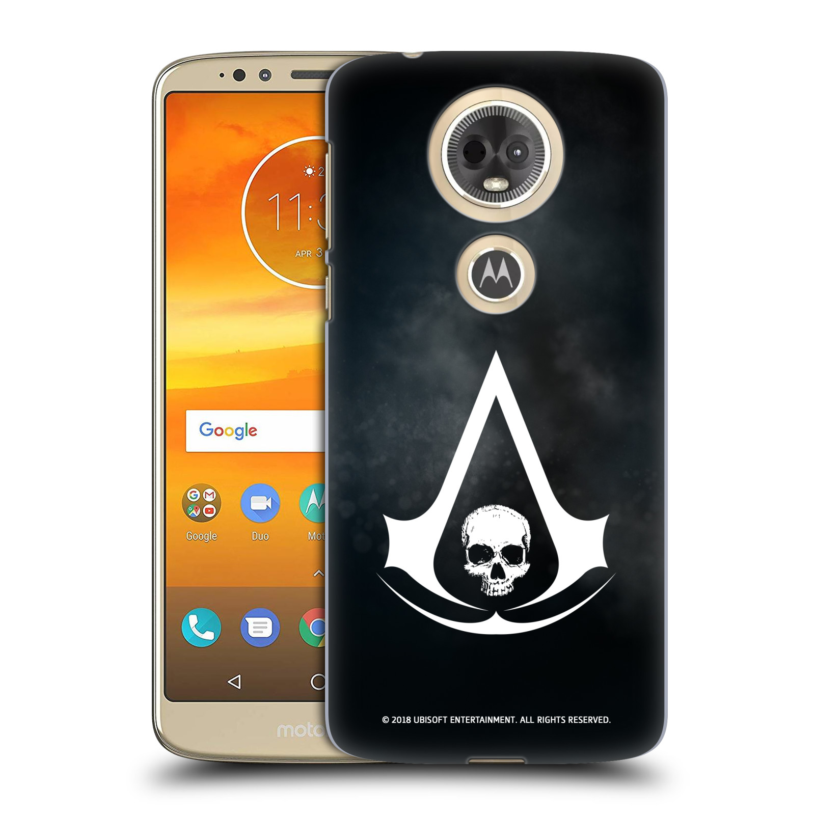 Pouzdro na mobil Motorola Moto E5 PLUS - HEAD CASE - Assasins Creed Black Flag - Velký znak
