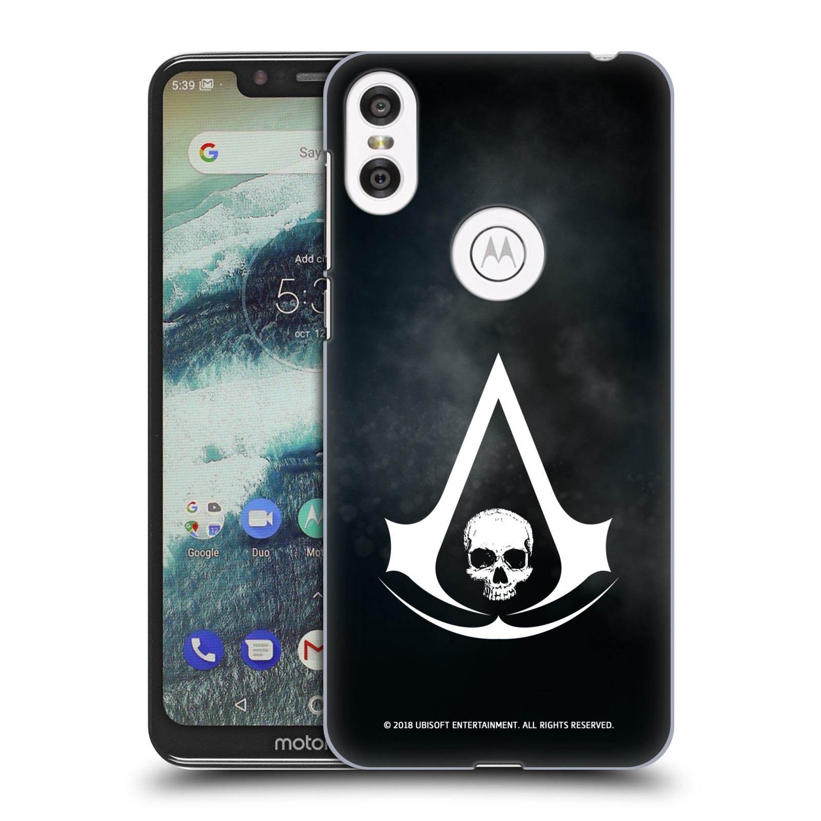 Pouzdro na mobil Motorola Moto ONE - HEAD CASE - Assasins Creed Black Flag - Velký znak