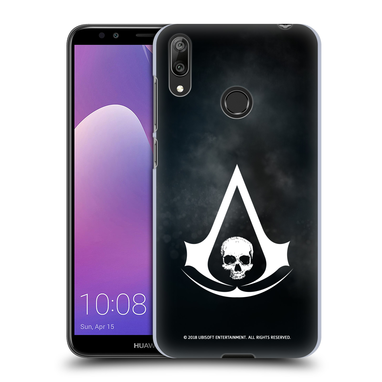 Pouzdro na mobil Huawei Y7 2019 - HEAD CASE - Assasins Creed Black Flag - Velký znak
