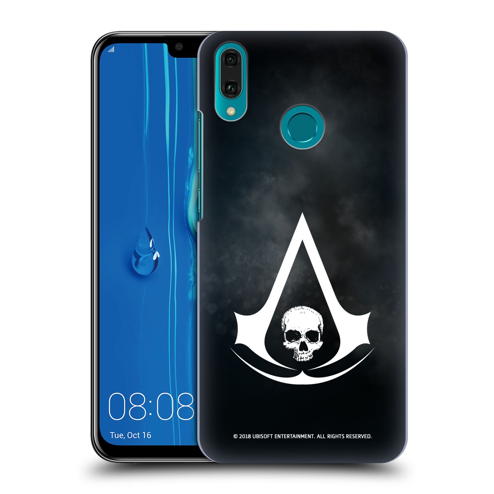 Pouzdro na mobil Huawei Y9 2019 - HEAD CASE - Assasins Creed Black Flag - Velký znak