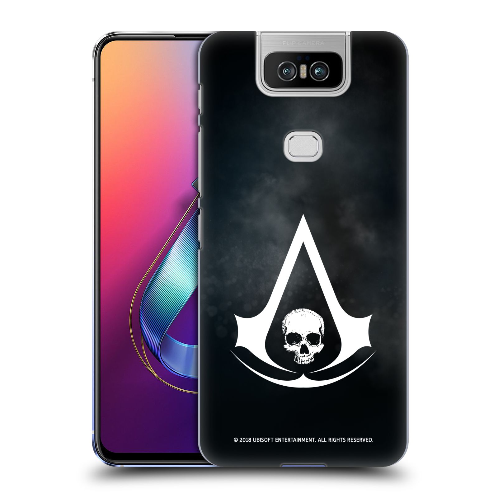 Pouzdro na mobil Asus Zenfone 6 ZS630KL - HEAD CASE - Assasins Creed Black Flag - Velký znak