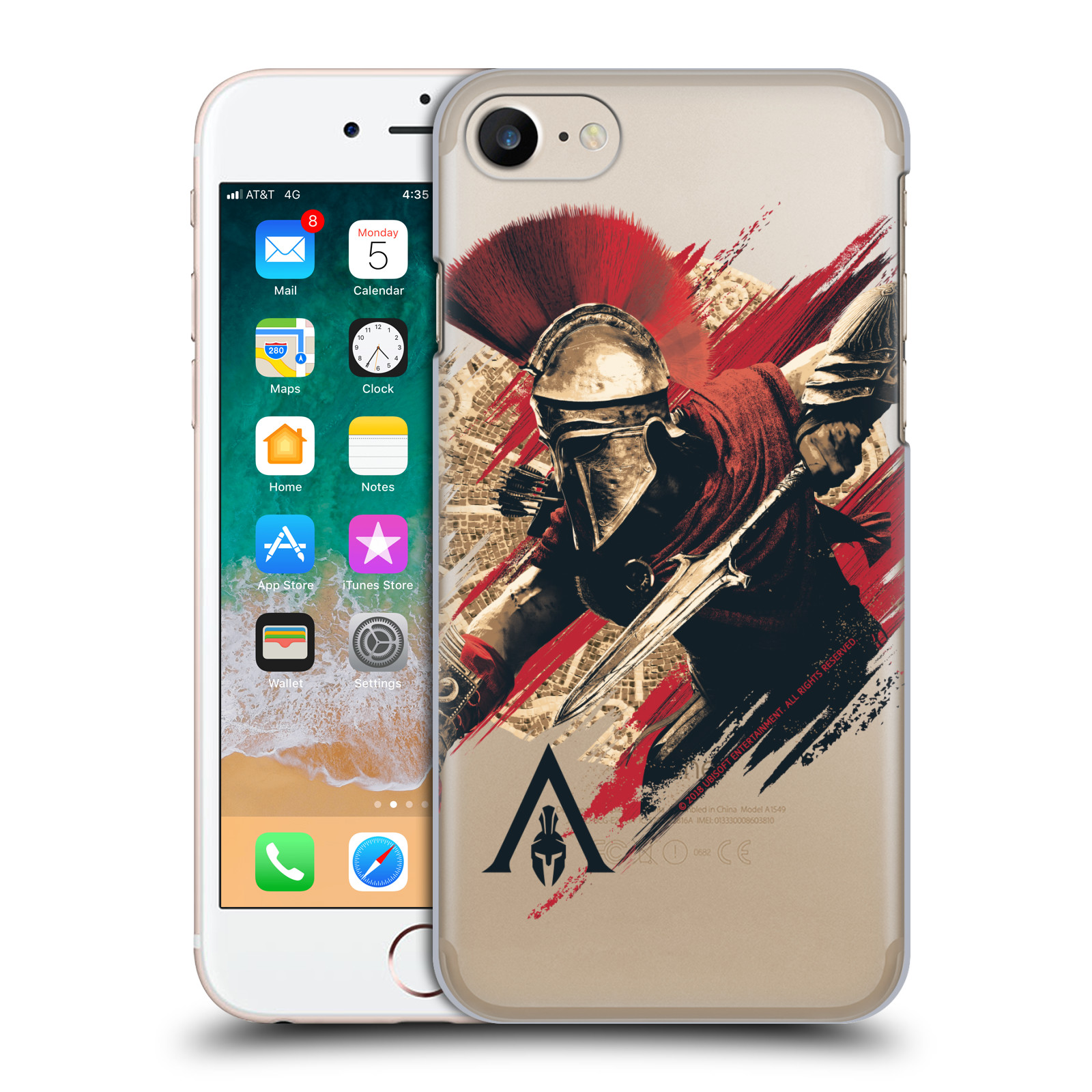 Pouzdro na mobil Apple Iphone 7/8 - HEAD CASE - Assassins Creed Odyssey Alexios s oštěpem