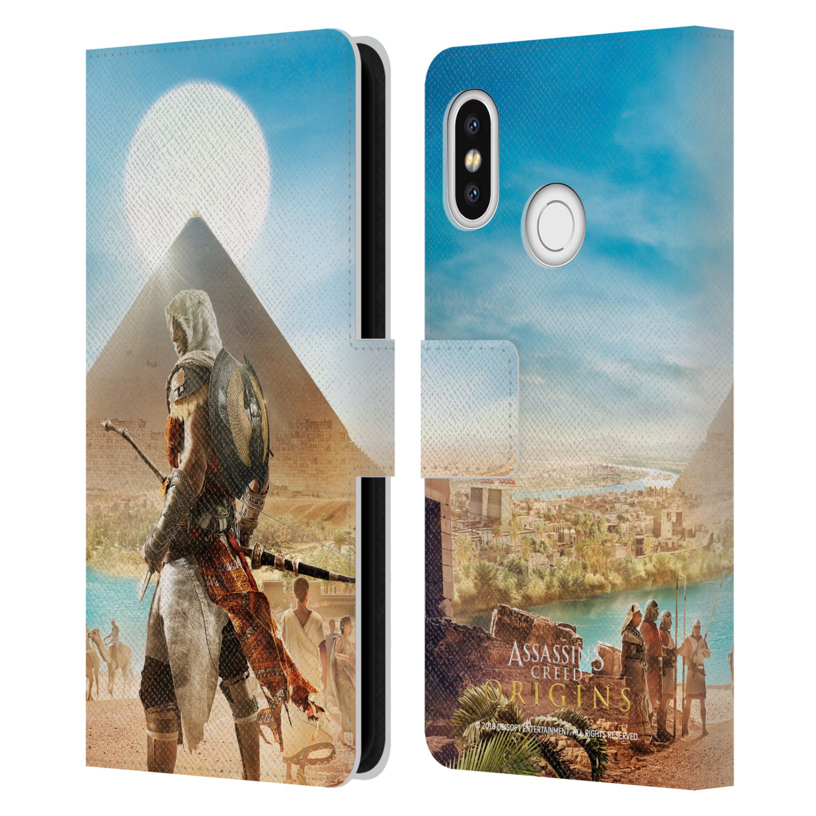 Pouzdro HEAD CASE pro mobil Xiaomi Mi 8  - Assassins Creed Origins Bayek a pyramidy