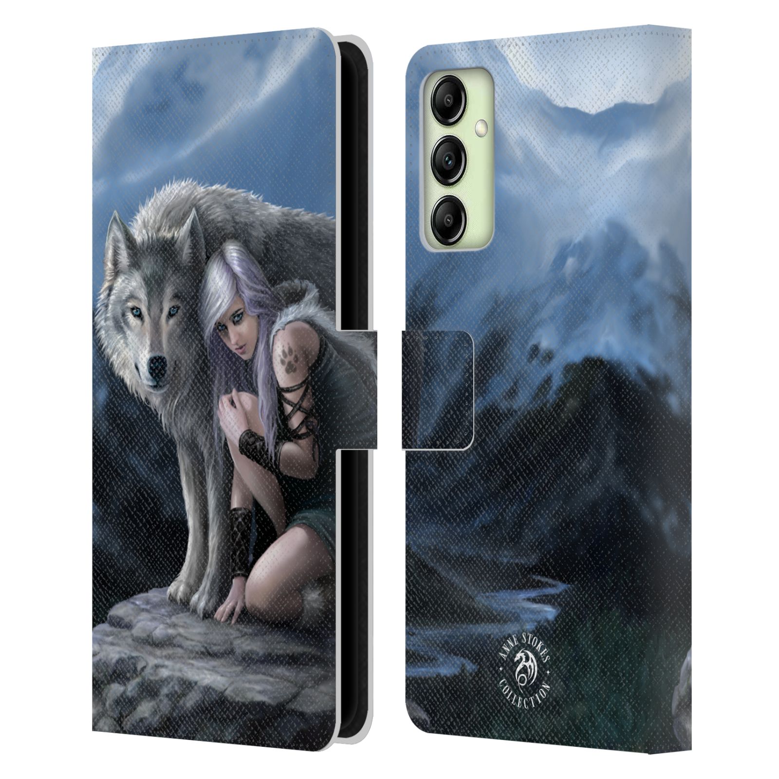 Pouzdro HEAD CASE na mobil Samsung Galaxy A14  fantasy - vlk ochránce