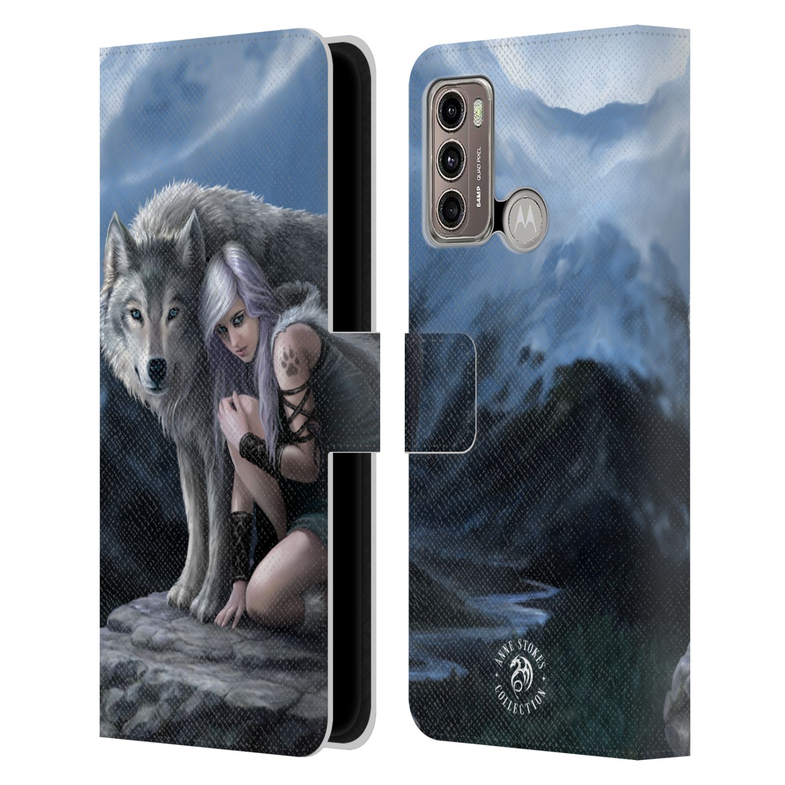 Pouzdro HEAD CASE na mobil Motorola Moto G60  fantasy - vlk ochránce