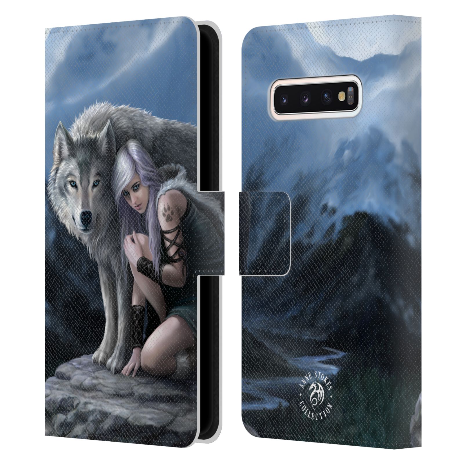 Pouzdro HEAD CASE na mobil Samsung Galaxy S10  fantasy - vlk ochránce